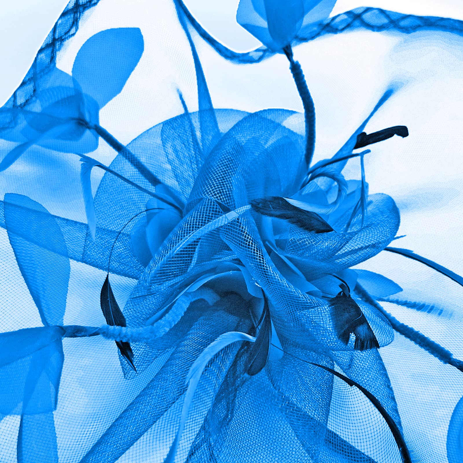 Elegant Mesh Floral Feather Fascinator Headband for Women - Wedding, Cocktail Party, Tea Party, Special Occasions & Formal Events - Perfect Bridal Accessory & Ladies' Hat for Royal Races, Garden Parties & Evening Galas
