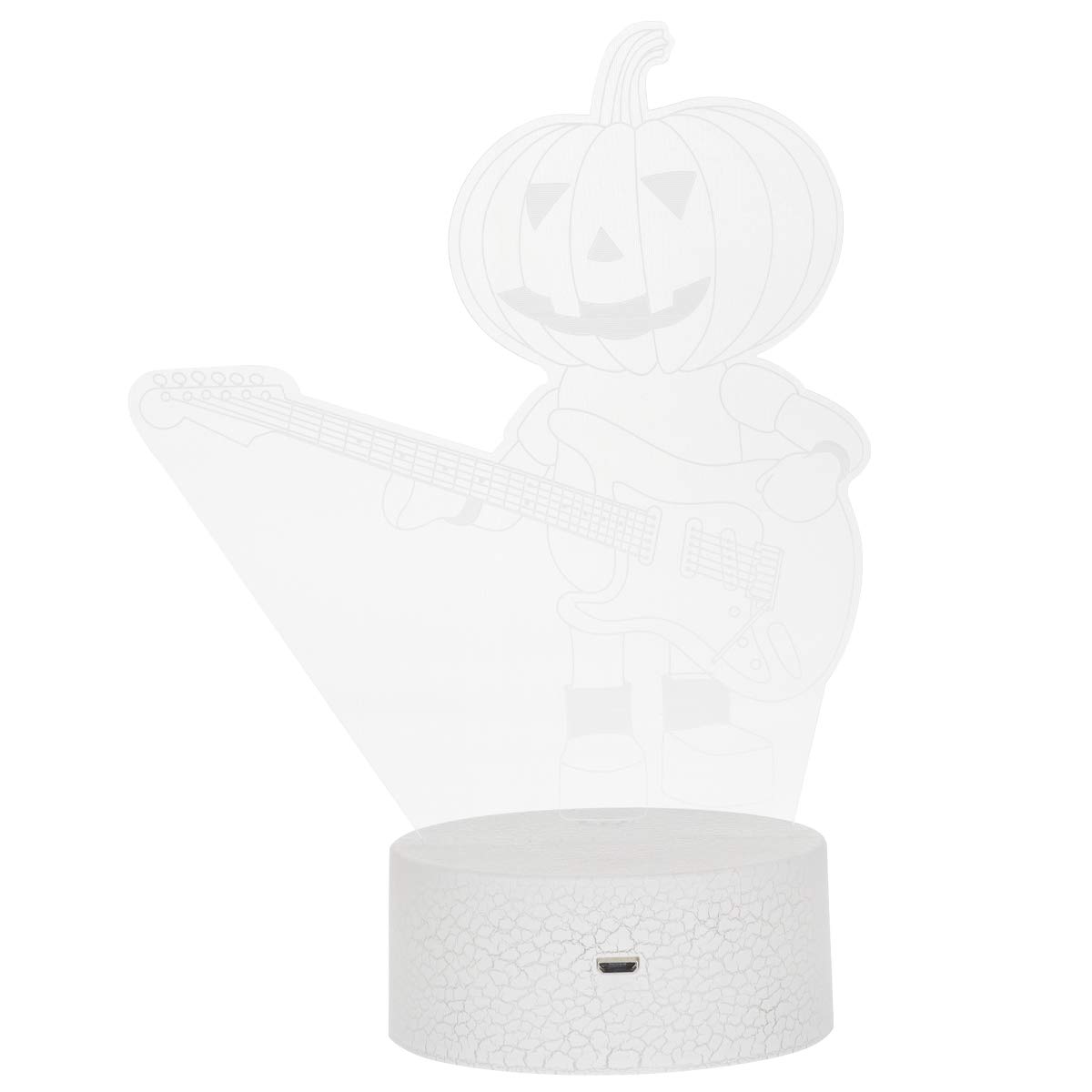FRCOLOR Halloween LED Pumpkin Lamp - USB Powered Illusion Night Light for Yard, Home, Bedroom Decor - Spooky Mood Lighting for Parties & Seasonal Display (White)