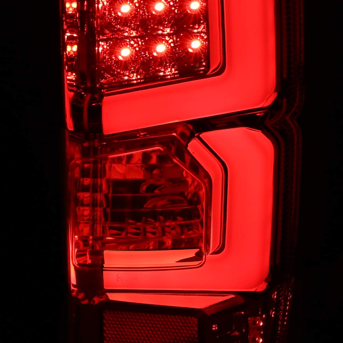 2014-2017 GMC Sierra 1500 2500HD LED Tail Lights - Red Smoked Lens with Chrome Housing | Replacement Tube White Streak Lights for Trucks | Perfect for Night Driving & Enhanced Visibility
