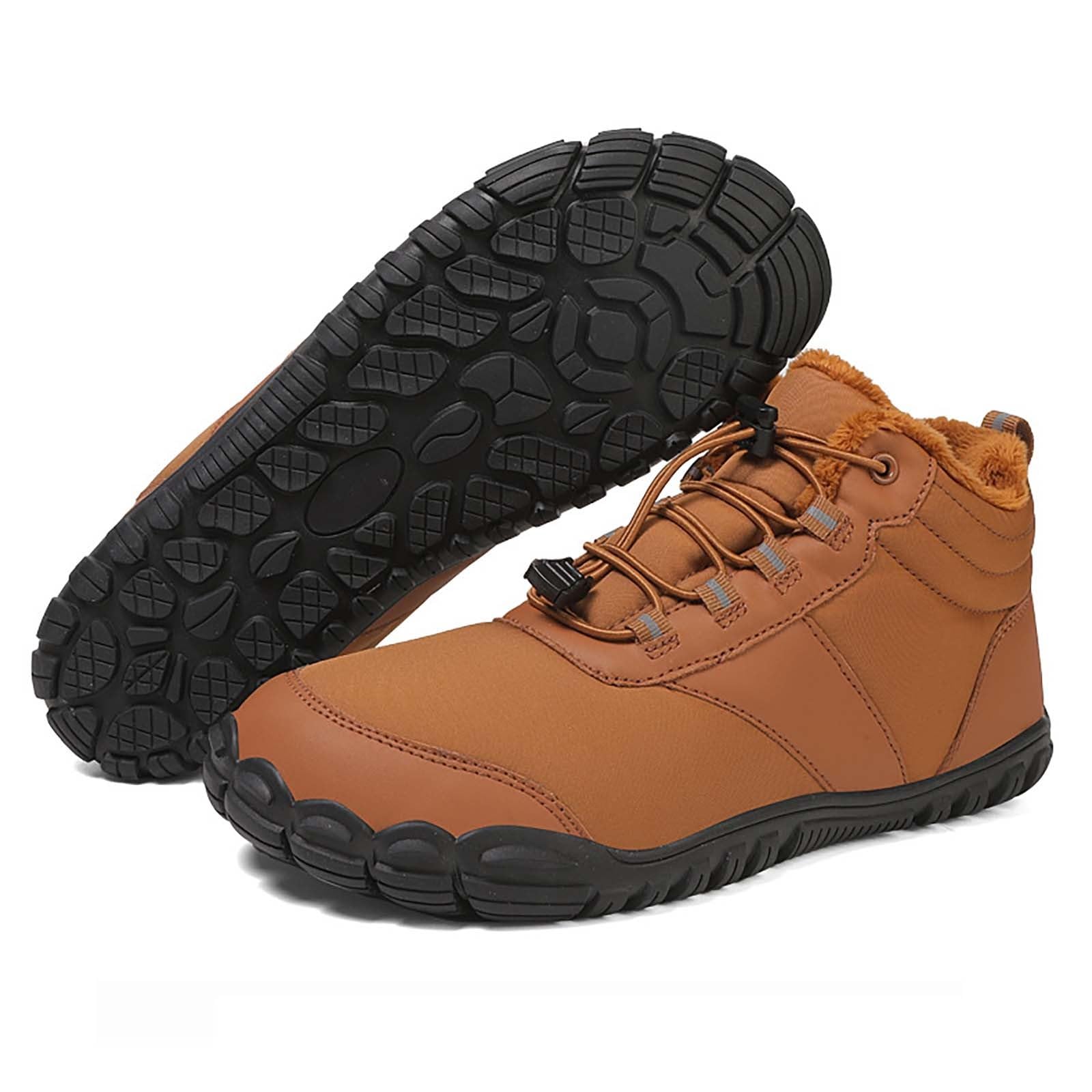 Unisex Waterproof Winter Barefoot Boots for Hiking & Snow - Warm Zero Drop Slip-Resistant Footwear for Men & Women | Outdoor Adventures & Cold Weather Activities