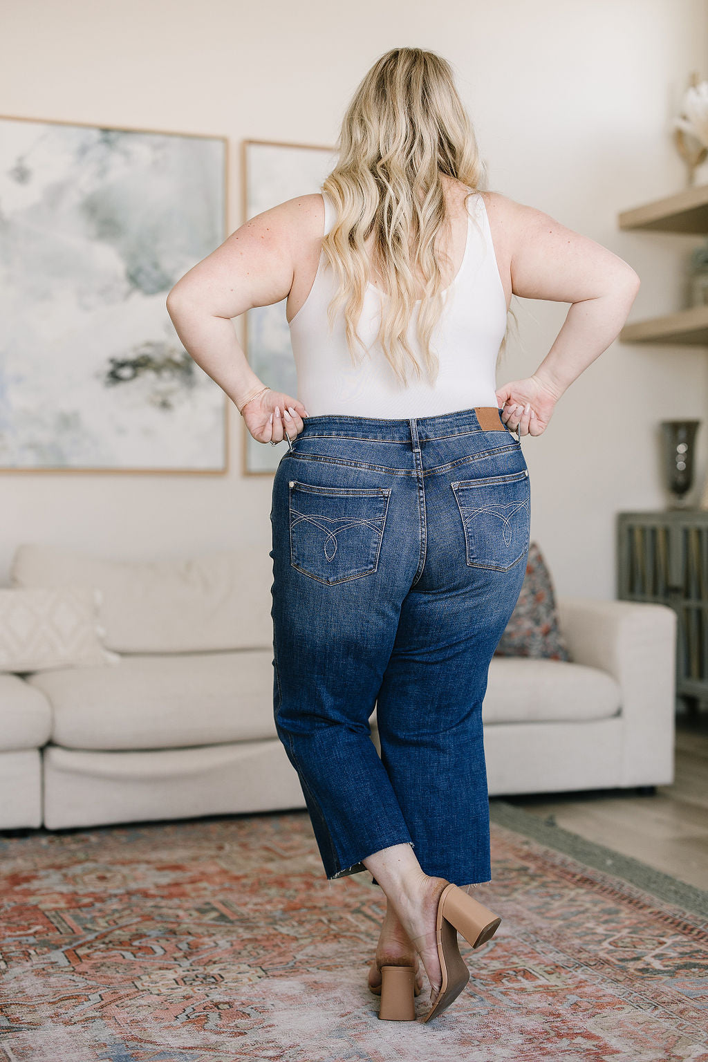 Hayes High Rise Wide Leg Crop Jeans for Women - Comfortable Stretch Denim Pants for Casual Outfits, Workwear & Street Style Fashion