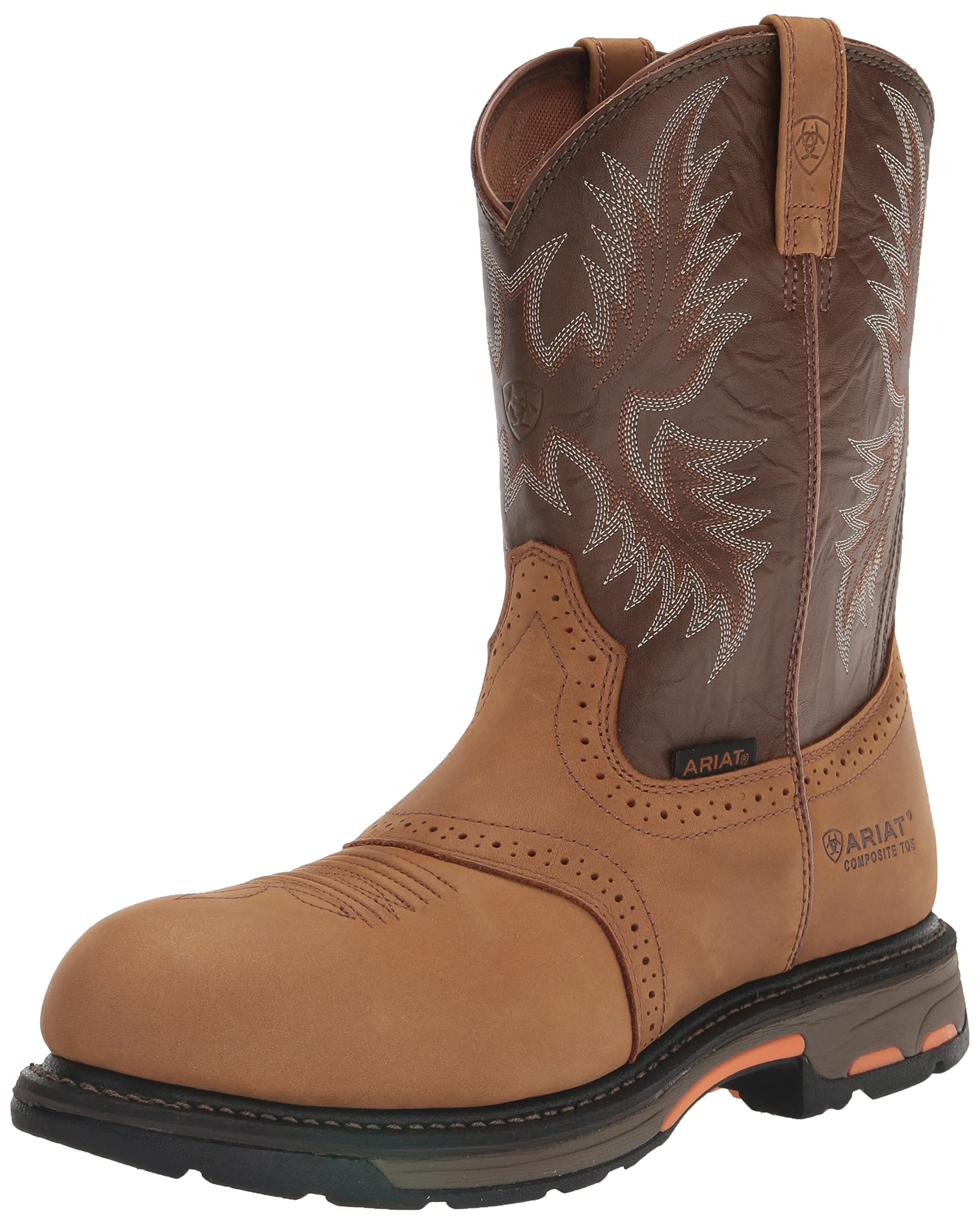 Ariat Men's Workhog Pull-On Composite Toe Work Boot - Waterproof & Slip Resistant for Construction, Farming & Outdoor Work
