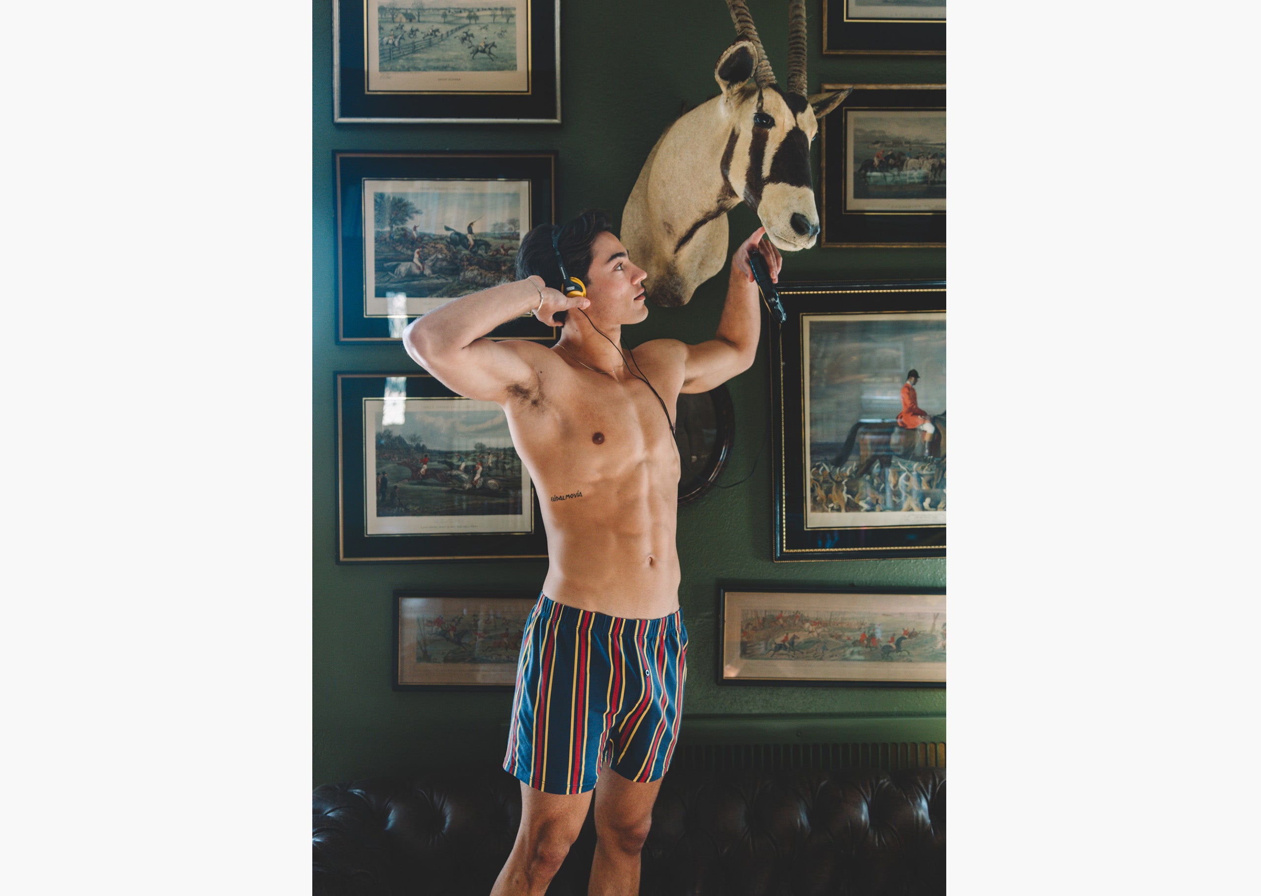 Slim Fit Boxer Briefs for Men - Navy Blue Collegiate Stripe Design - Comfortable Underwear for Daily Wear, Gym & Sports