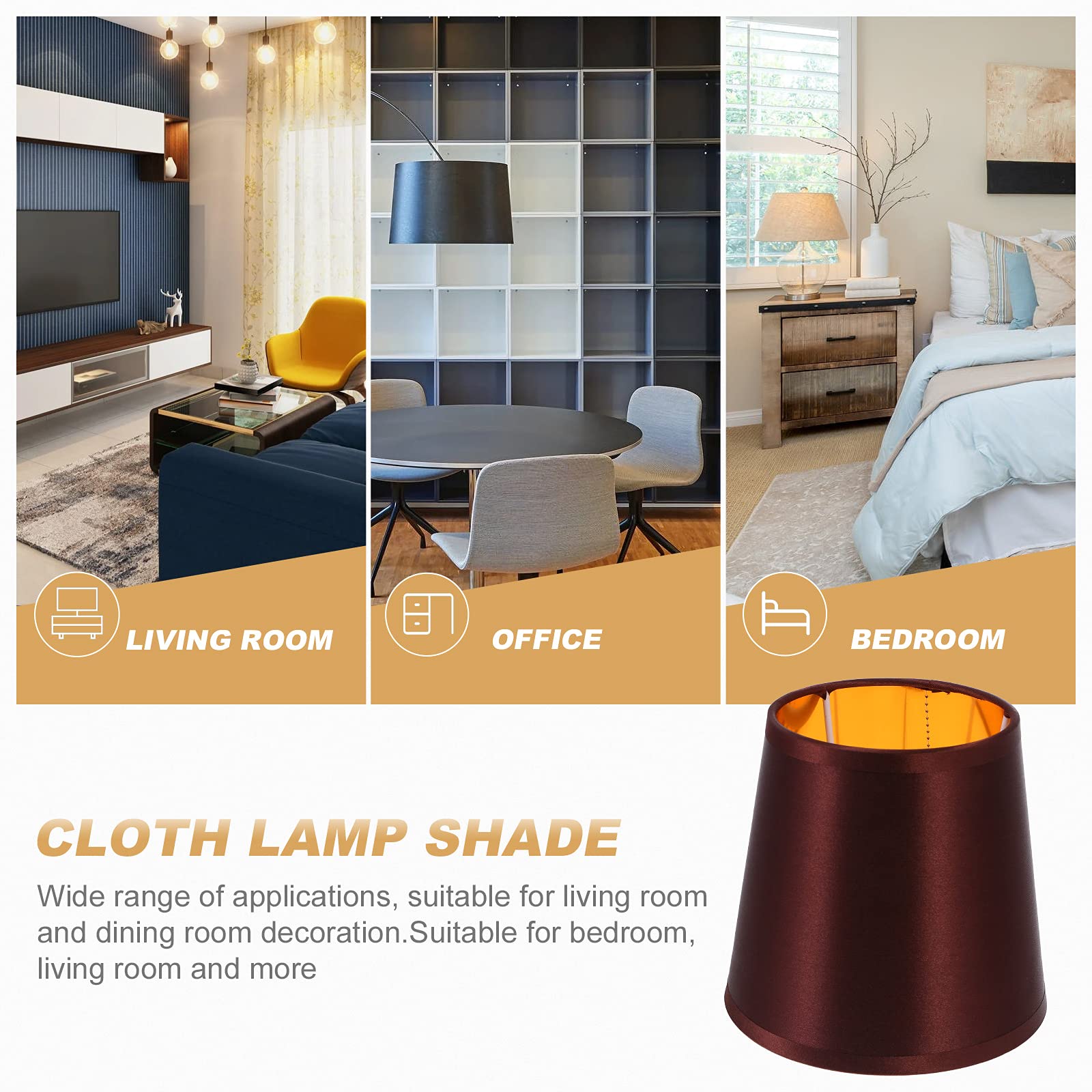 E14 Fabric Lampshade - Small Coffee Light Shade, Retro Wall & Floor Lamp Cover, Cloth Art Lamp Shade for PC, Fashion Office Chandelier, Perfect for Home Decor and Cozy Workspaces