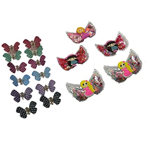 Samyak 17-Piece Mini Butterfly & Cartoon Hair Clips Set - Cute Alligator Hairpins, Princess Barrettes for Girls, Kids & Babies - Perfect for Parties, School, and Everyday Hair Accessories