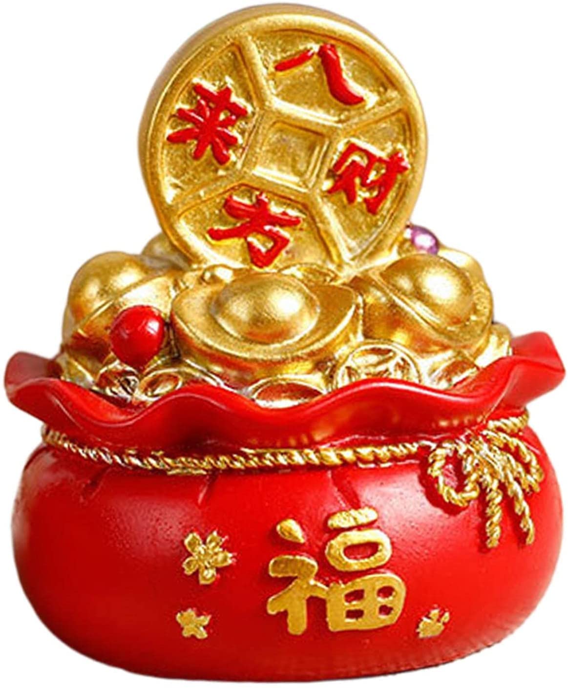 Feng Shui Wealth Money Bag Lucky Charm Statue for Home, Office & Living Room Decor - Attract Prosperity & Good Fortune - Perfect for Desk, Shelf or Gift Giving