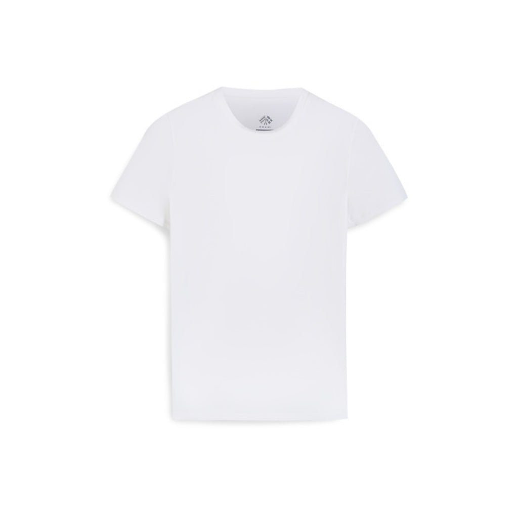 FRADI Techno Jersey Shirt - Men's Crew Neck Short Sleeve T-Shirt - Soft Cotton Blend Tee for Casual Wear, Gym & Everyday Outfits - White