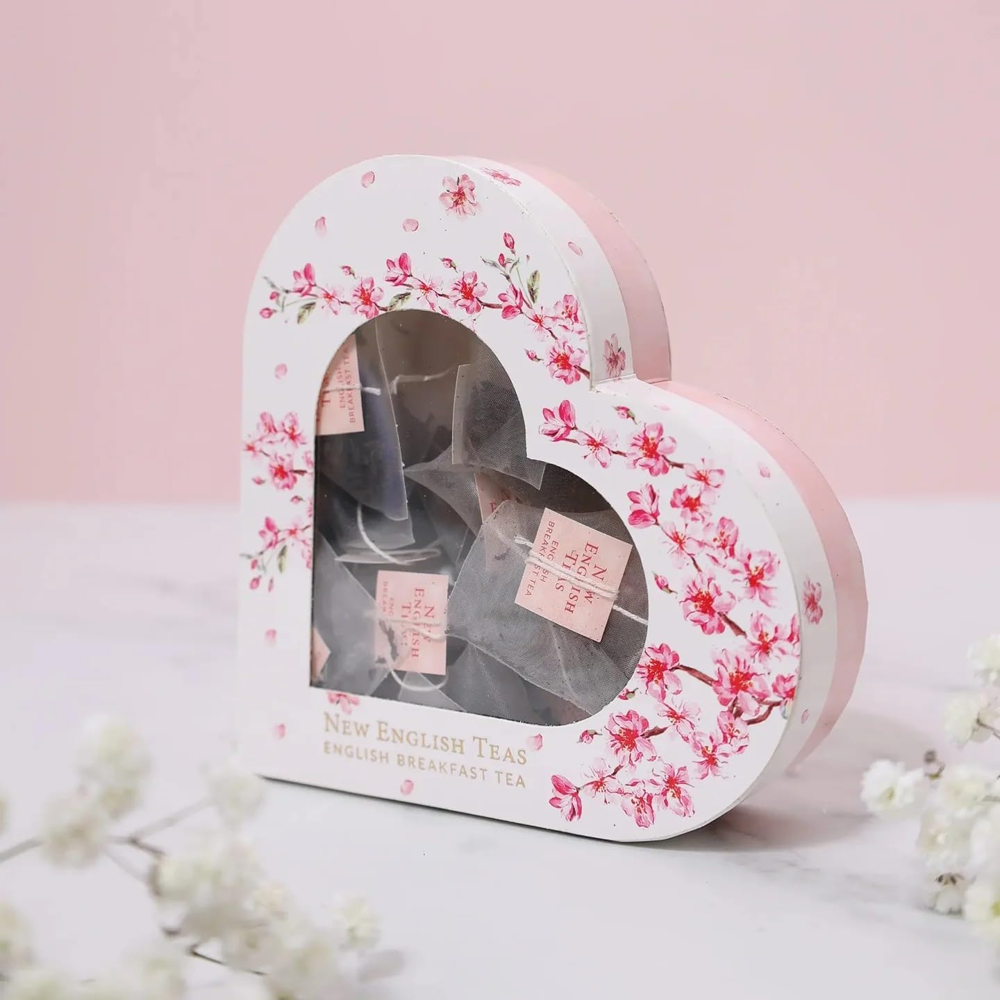 Premium Heart-Shaped English Breakfast Tea Gift Box - 10 Luxury Teabags for Romantic Occasions, Anniversaries & Gifts