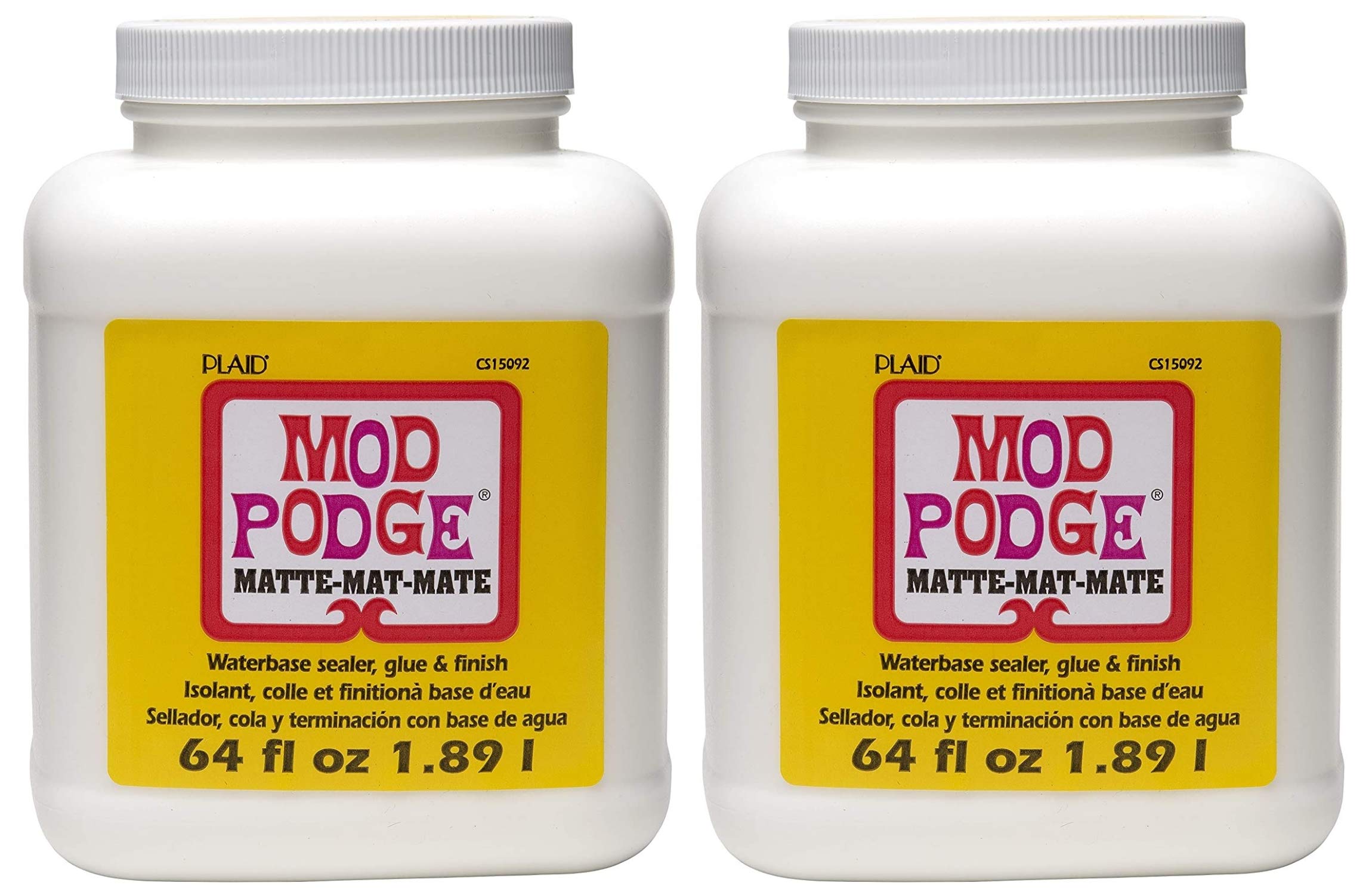Mod Podge CS15092 Waterbase Sealer, Glue & Decoupage Finish - 64 oz Matte (2 Pack) for DIY Crafts, Scrapbooking & Home Decor Projects
