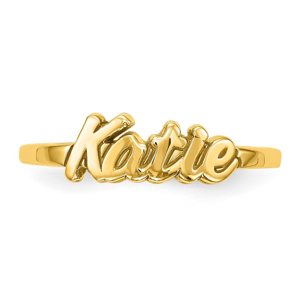 14K Solid Yellow Gold Personalized Name Ring Band - Custom Laser Engraved Jewelry for Women, Perfect for Gifts, Anniversaries, and Special Occasions