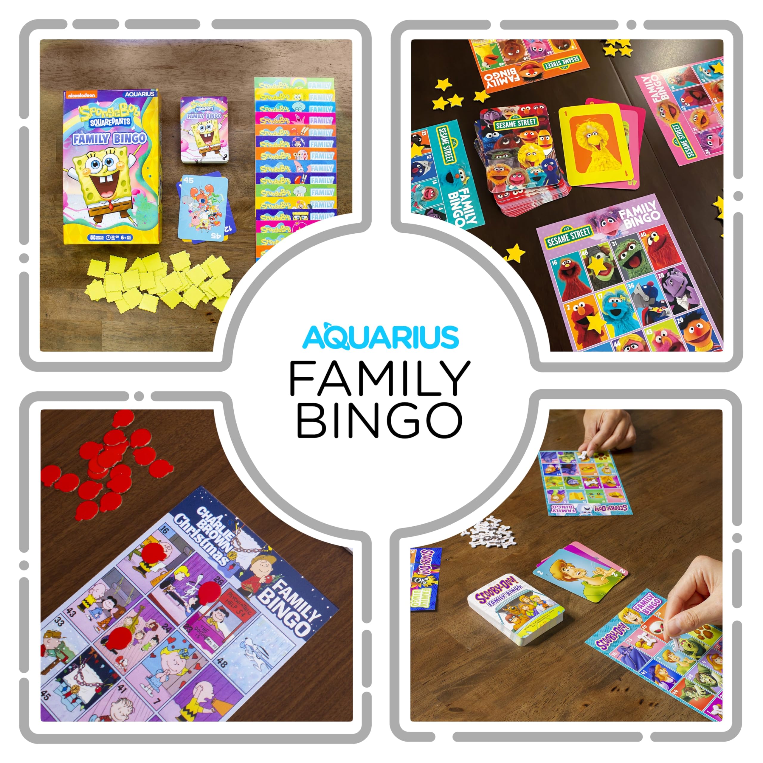 SpongeBob SquarePants Family Bingo Game - Fun Kids Board Game for Family Game Night, Birthday Parties & Classroom Activities | Officially Licensed Nickelodeon Merchandise