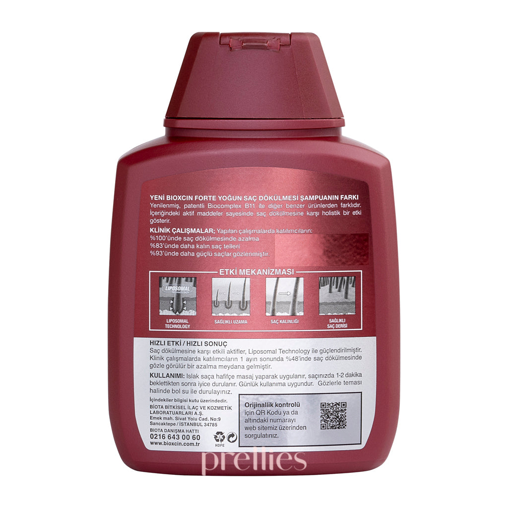 Bioblas Forte Shampoo for Intense Hair Loss Treatment - 300ml Anti-Hair Fall Shampoo with Natural Ingredients - Perfect for Daily Use & Thinning Hair Care
