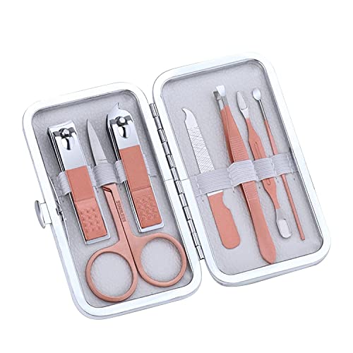 7PCS Professional Manicure & Pedicure Set with Case - Stainless Steel Nail Clipper Kit for Men, Women & Elderly - Salon Quality Grooming Tools for Home, Travel & Patient Care