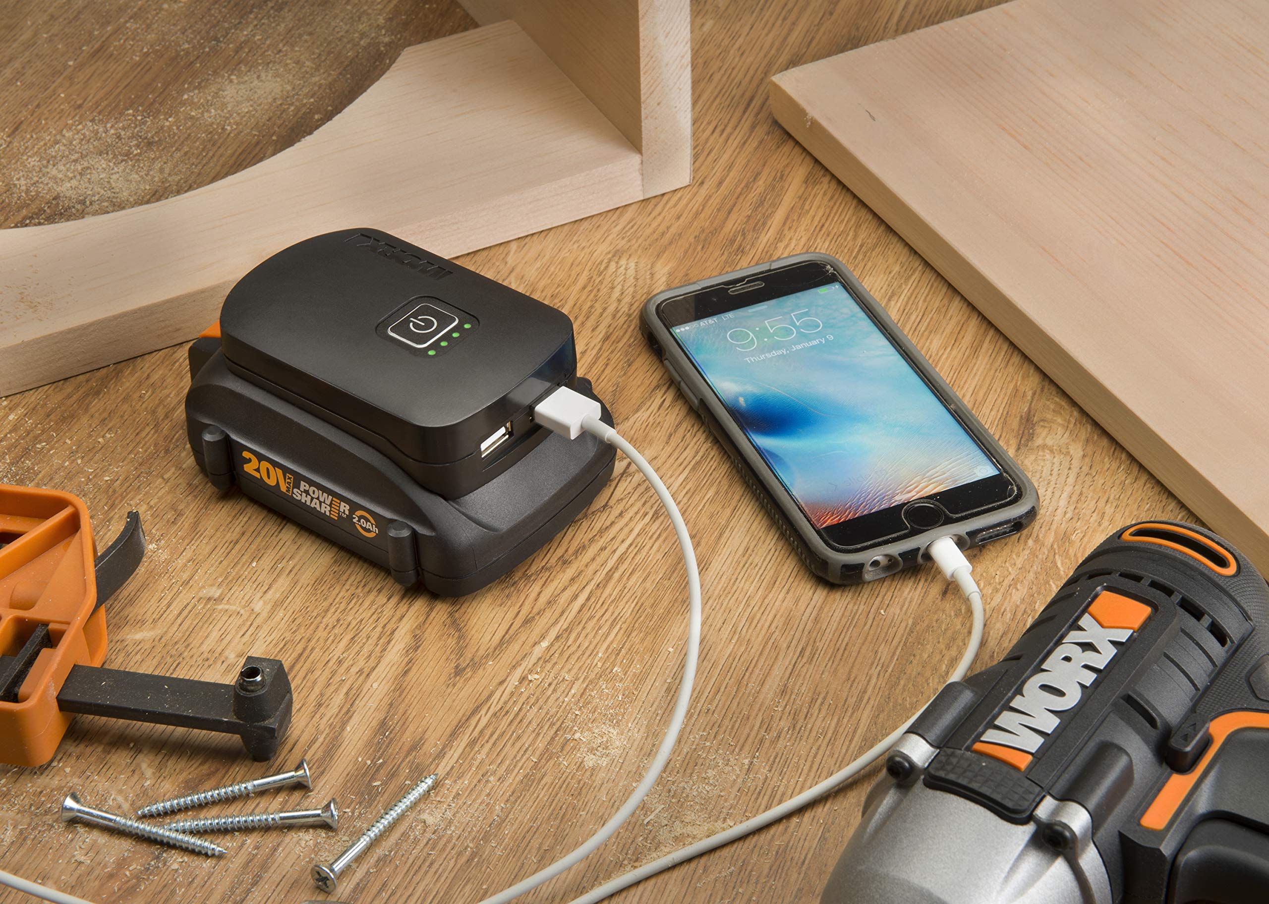WORX WA3769 Battery USB Charger Adapter - Fast Charging Power Tool Battery Charger for WORX Tools | Perfect for Home DIY Projects & Professional Worksites