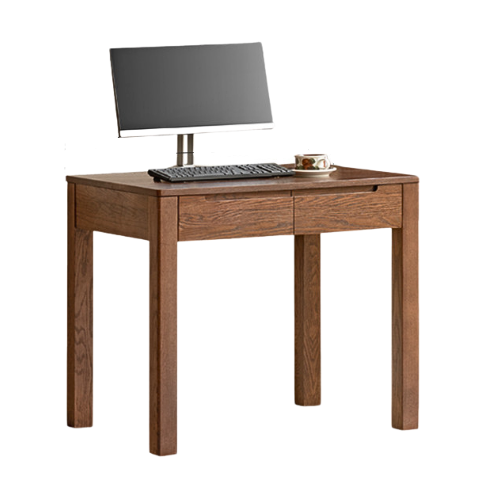 31.5x22x29.9 inch / 80x56x76сm / walnut color / oak two drawer desk