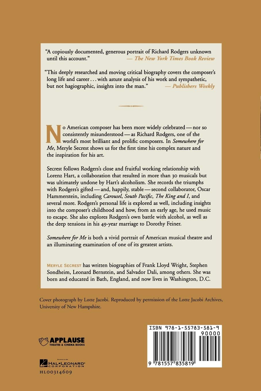 Somewhere for Me: A Biography of Richard Rodgers (Applause Books) | Music Composer Life Story | Perfect for Broadway Fans & Theater Enthusiasts