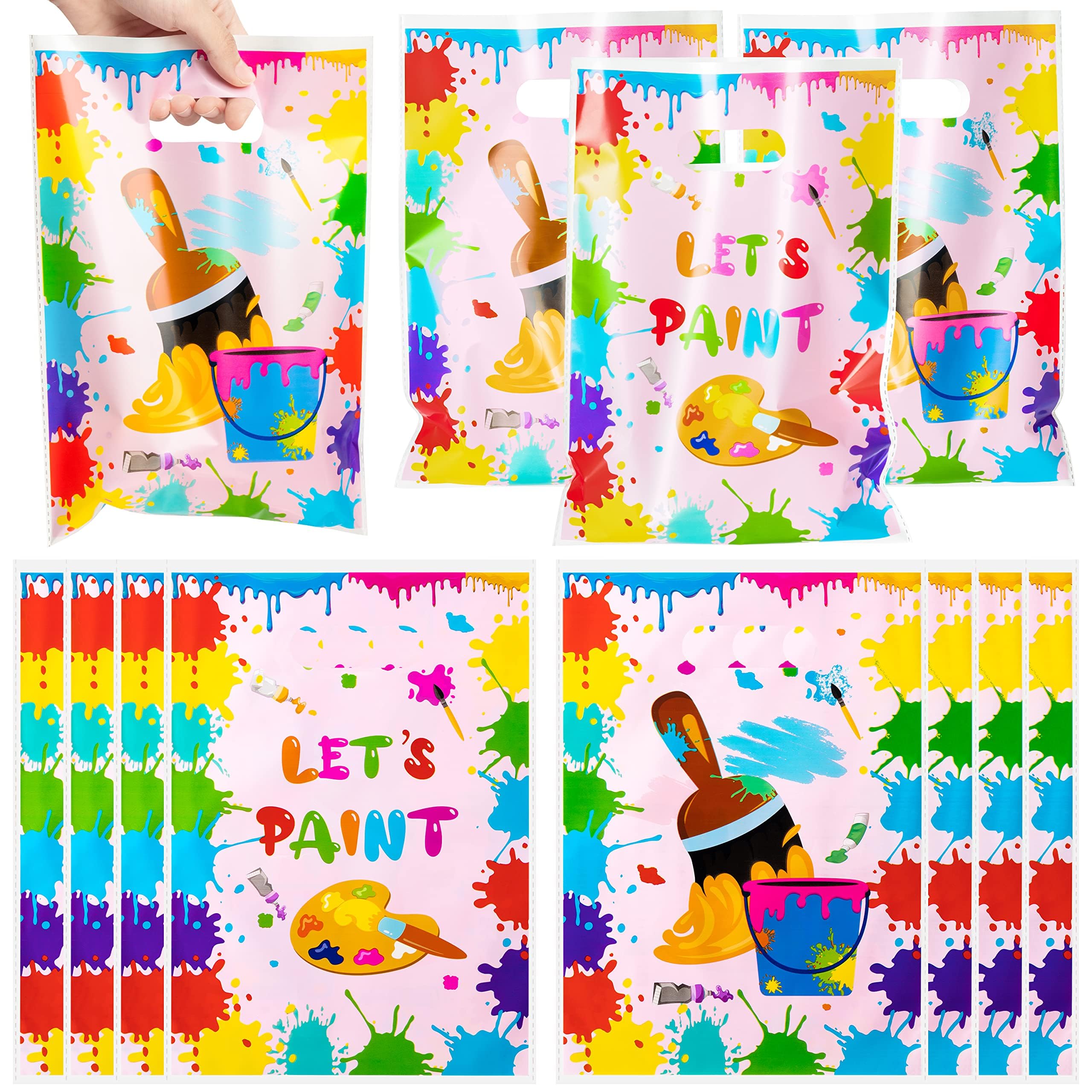 50Pcs Art Paint Party Favor Bags - Creative Artist Themed Birthday Goody Bags, Candy Treat Bags & Party Decor Supplies for Kids - Perfect for Art Birthday Parties, School Events & Craft Activities