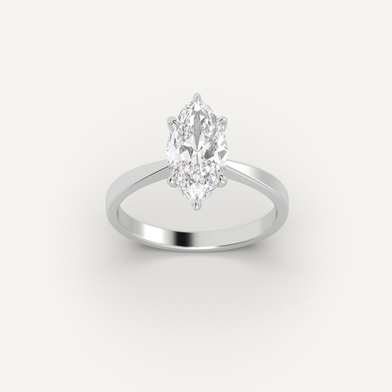 2 Carat Marquise Cut Diamond Ring - Elegant Solitaire Engagement Ring for Women, 14K White Gold, Perfect for Proposals, Anniversaries & Special Occasions