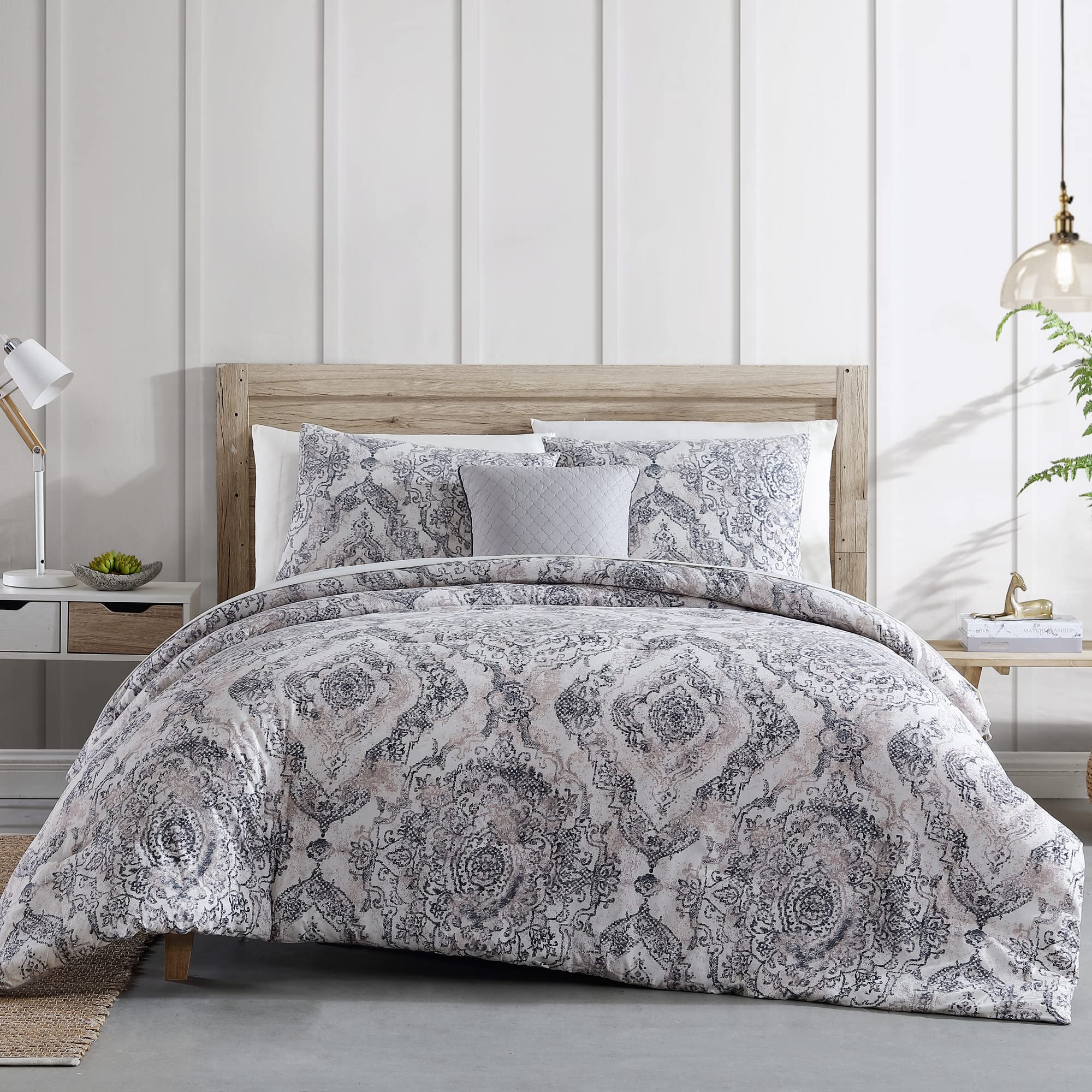 Modern Threads - Marissa Collection Reversible Microfiber Comforter Set | Elegant Printed King Size Bedding with Comforter, Sheets, Shams & Pillow | Perfect for Master Bedroom, Guest Room & Luxury Hotel Decor
