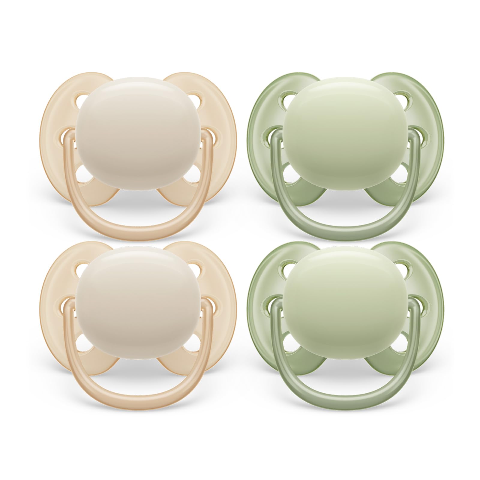 **Philips Avent Ultra Soft Pacifier - 4-Pack BPA-Free Baby Soothers for 0-6 Months | Flexible & Gentle for Newborns | Includes Sterilizer Carry Case (SCF091/23) | Perfect for Daycare, Travel & Comfort**