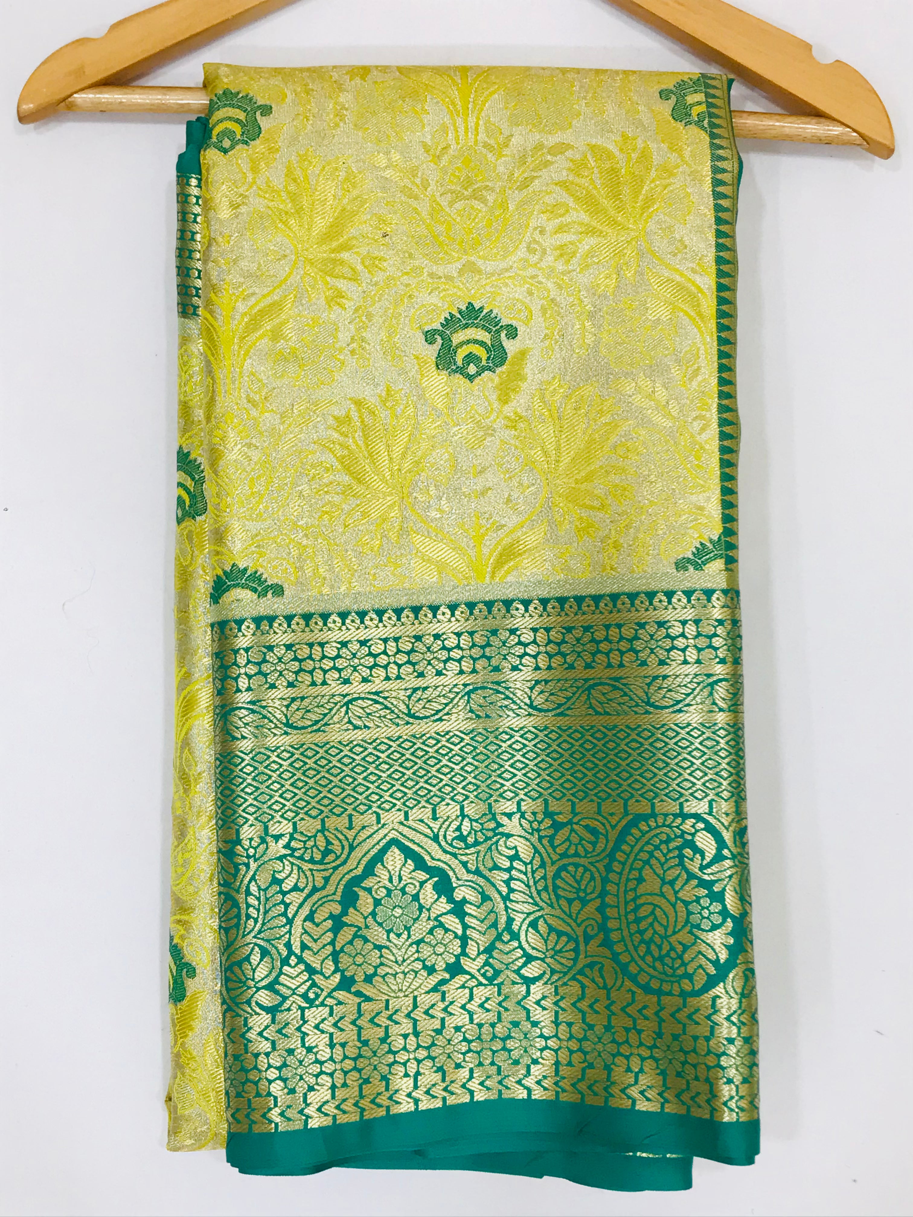 Elegant Yellow Kanchi Silk Saree with Zari Work for Women - SilkMark Certified | Perfect for Weddings, Festivals & Special Occasions