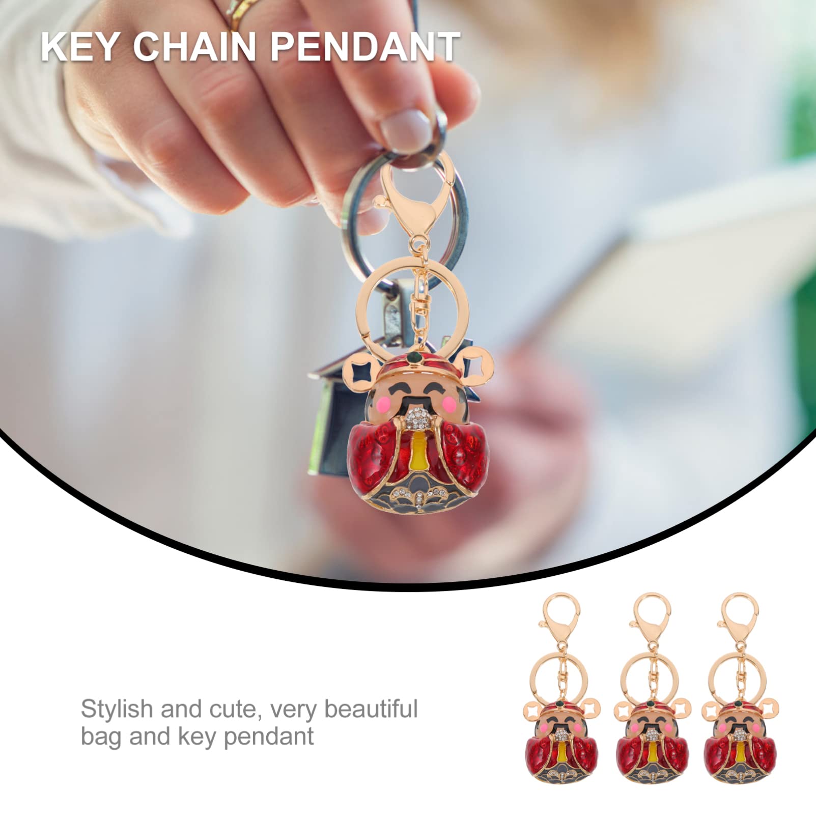 GALPADA Lucky God of Wealth Keychain - Fortune Key Holder for Backpacks, Bags & Keyrings - Cute Key Pendant for Good Luck & Prosperity | Perfect Gift for Friends, Family & Office Decor