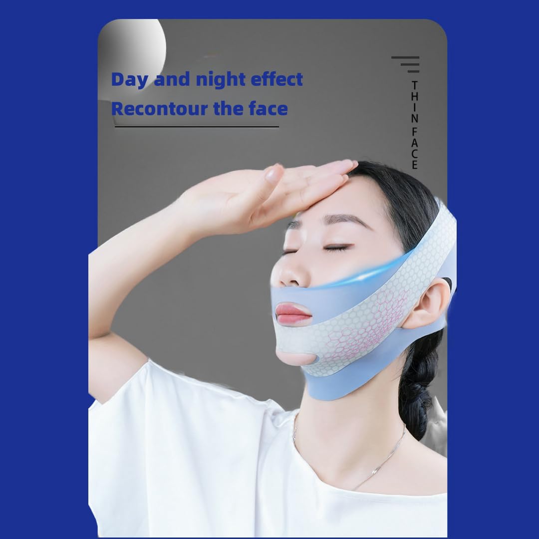 Anti-Wrinkle Face Slimming Mask - Breathable V-Line Lifting Bandage for Chin & Jawline, Wrinkle Reducer & Face Shaper for Defined V-Shape (Grey) | Perfect for Home Spa, Self-Care & Instant Face Contouring