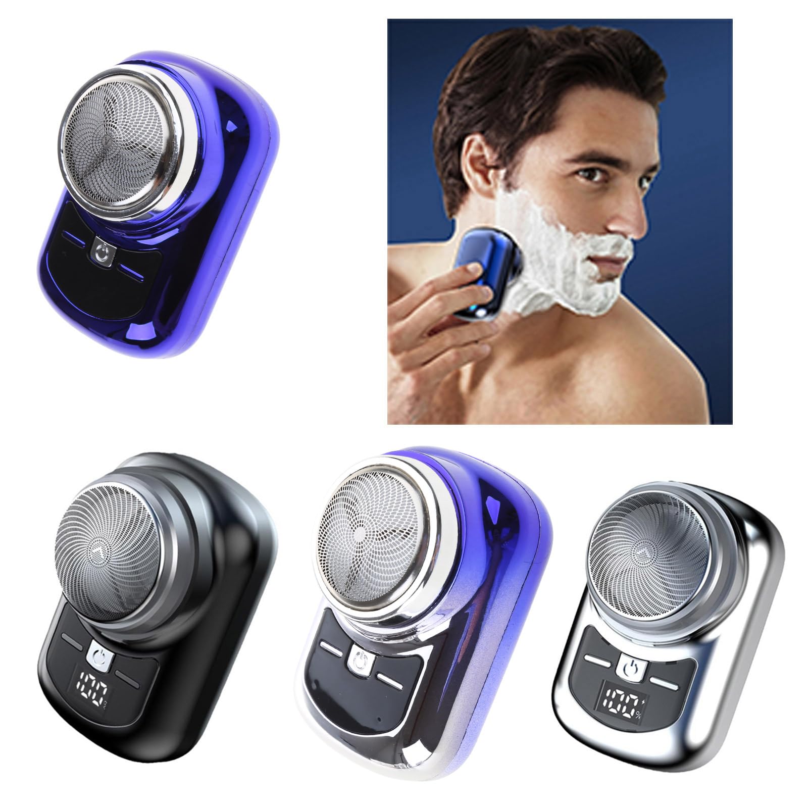 Premium Rechargeable Cordless Electric Shaver for Men - Portable Travel Beard Trimmer with Washable Head | Perfect for Home, Office & On-The-Go Grooming