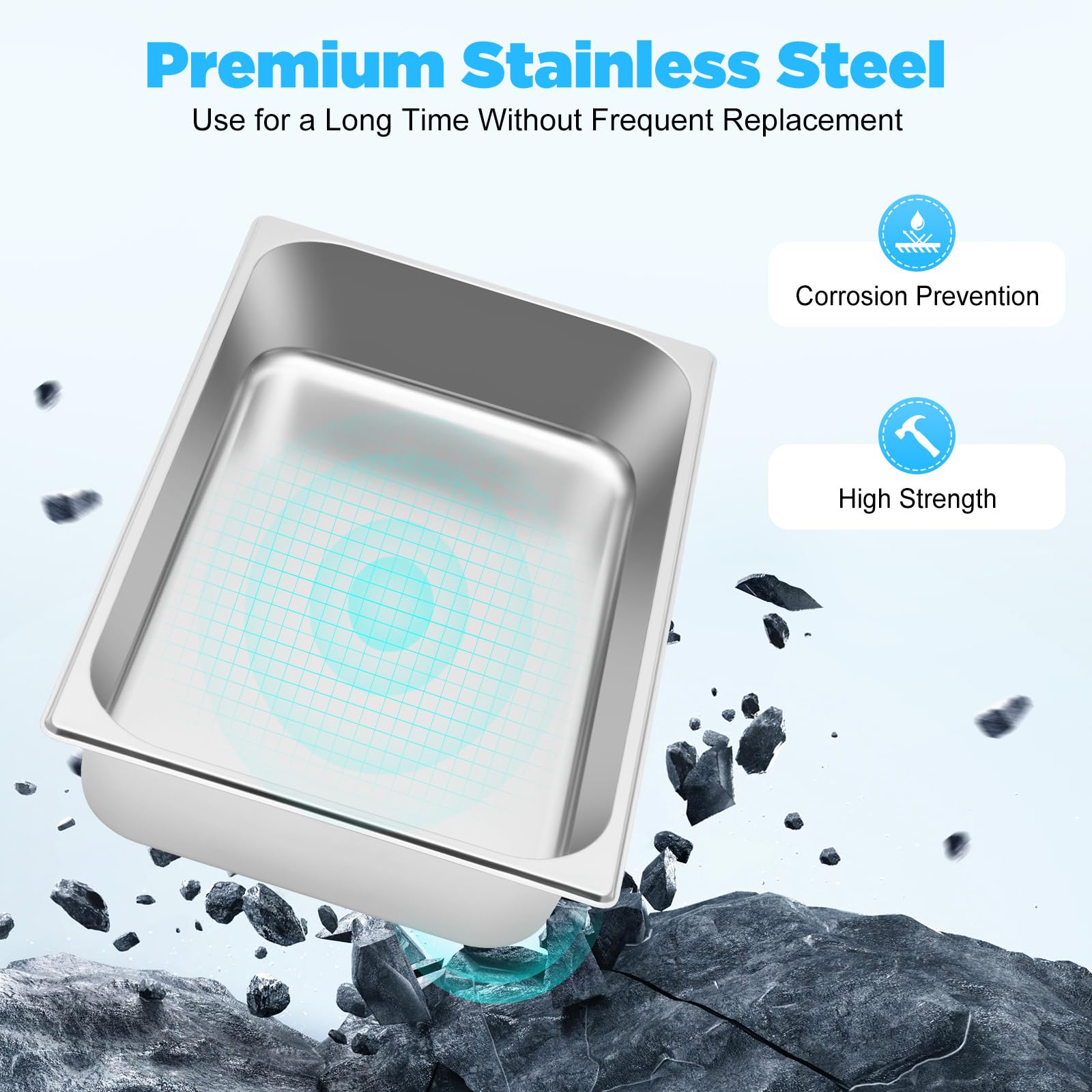 4 Pack Stainless Steel Hotel Pans 4