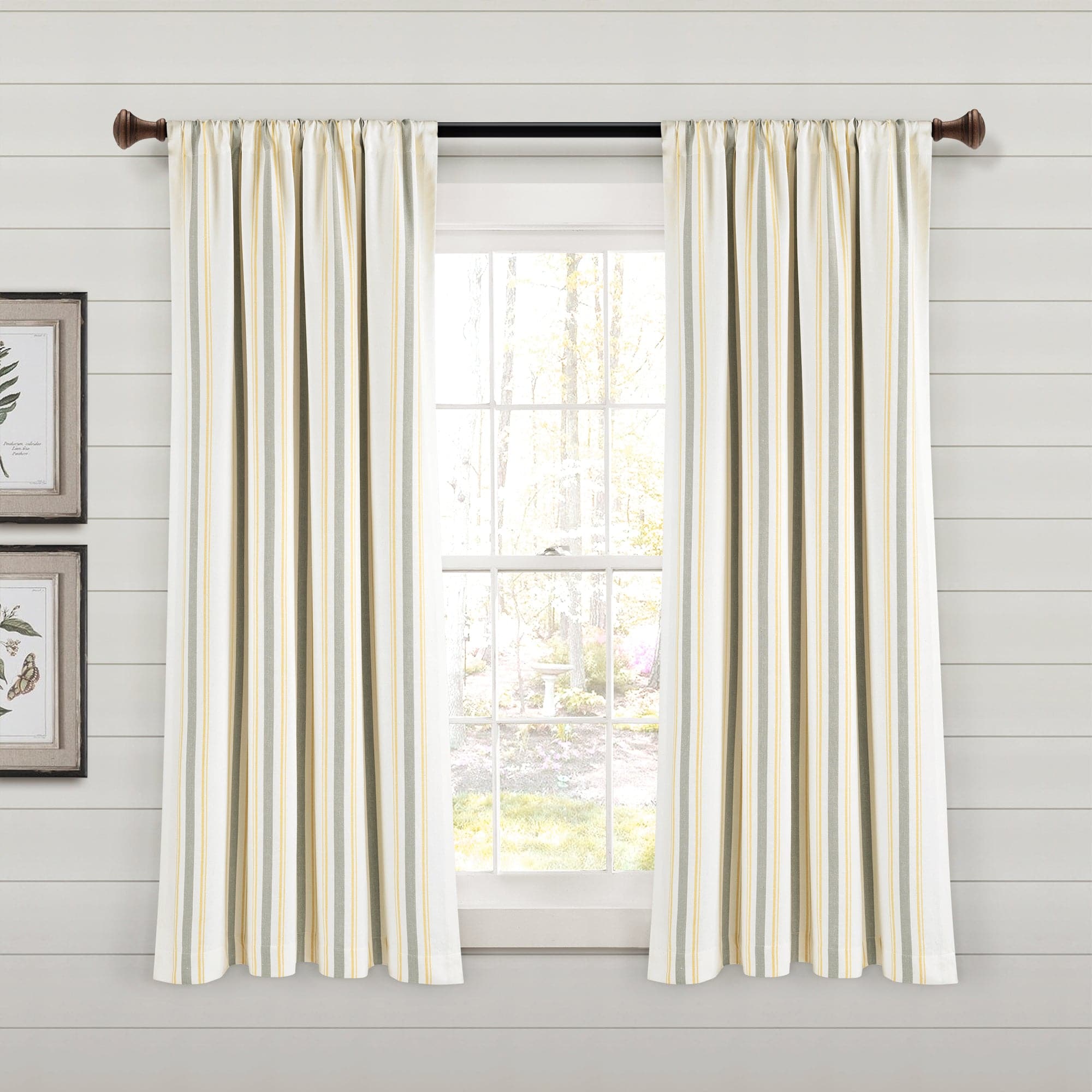 Farmhouse Stripe Yarn-Dyed Recycled Cotton Blend Window Curtain Panel Set - Blackout Thermal Insulated Drapes for Living Room, Bedroom & Nursery (2 Panels, 52x84 Inch) - Perfect for Rustic, Modern & Farmhouse Home Decor