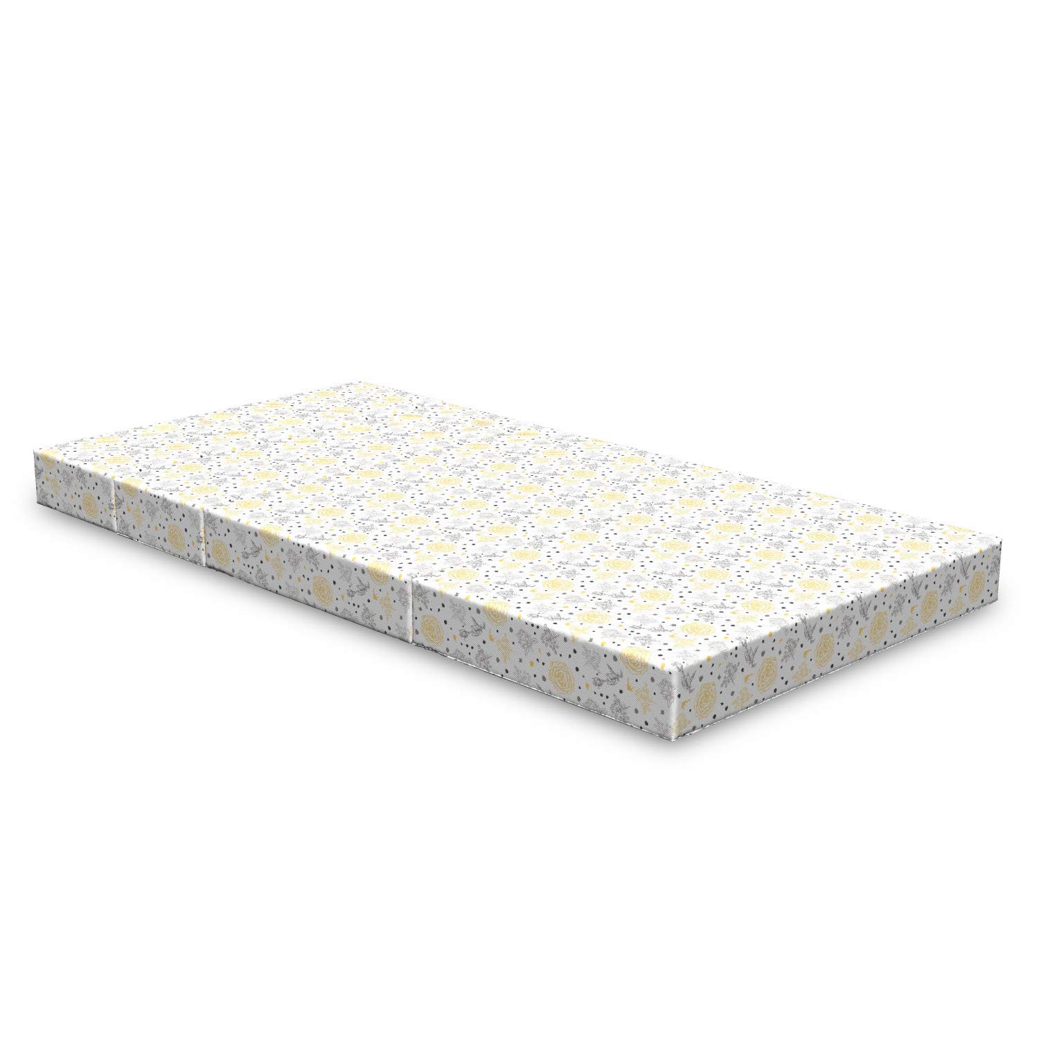 Ambesonne Grunge Foldable Mattress - Floral Roses Design, 74.8