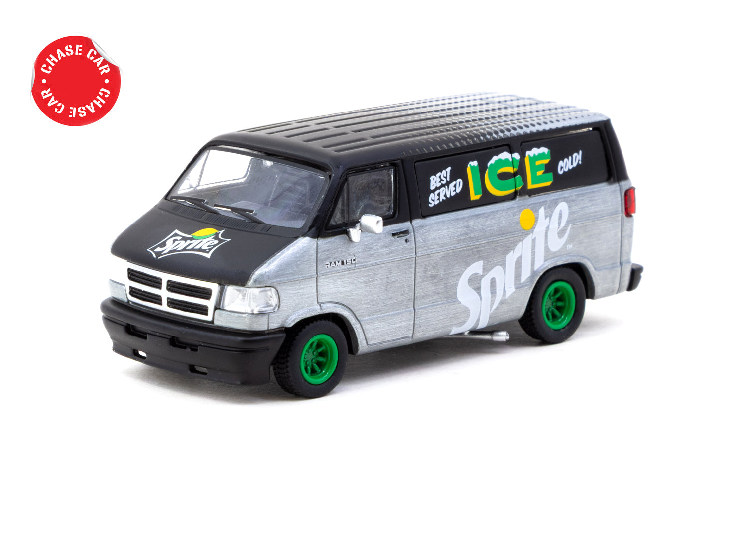 Tarmac Works 1/64 Scale Dodge Van Sprite Delivery Van Diecast Model Car - Collectible Miniature Vehicle for Display & Racing Scenes