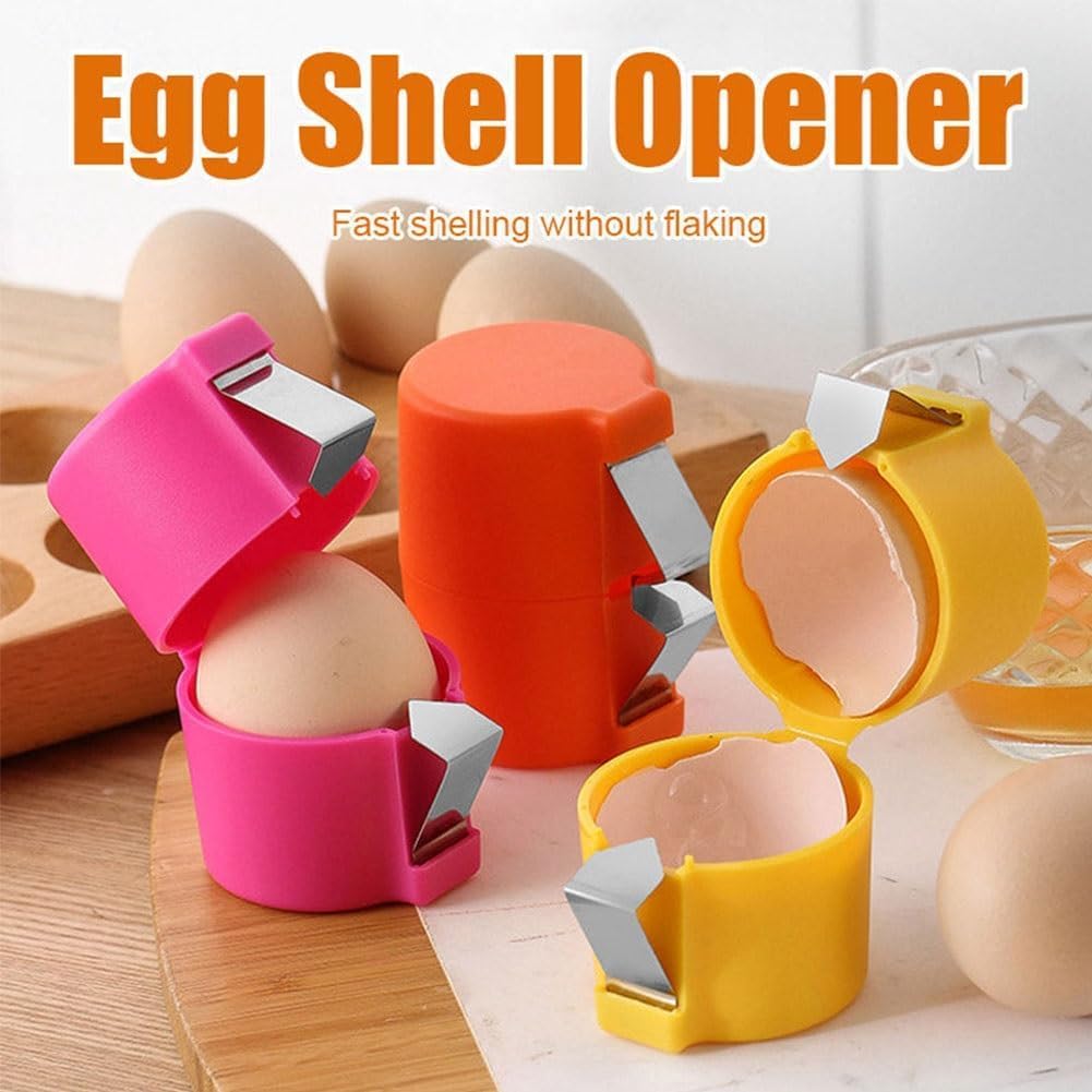 Premium Egg Shell Opener - Handheld Egg Cracker Tool for Raw Eggs | Multifunctional Egg Breaker & Separator | Perfect for Cooking, Baking, Camping & Kitchen Use (1PC, Yellow)