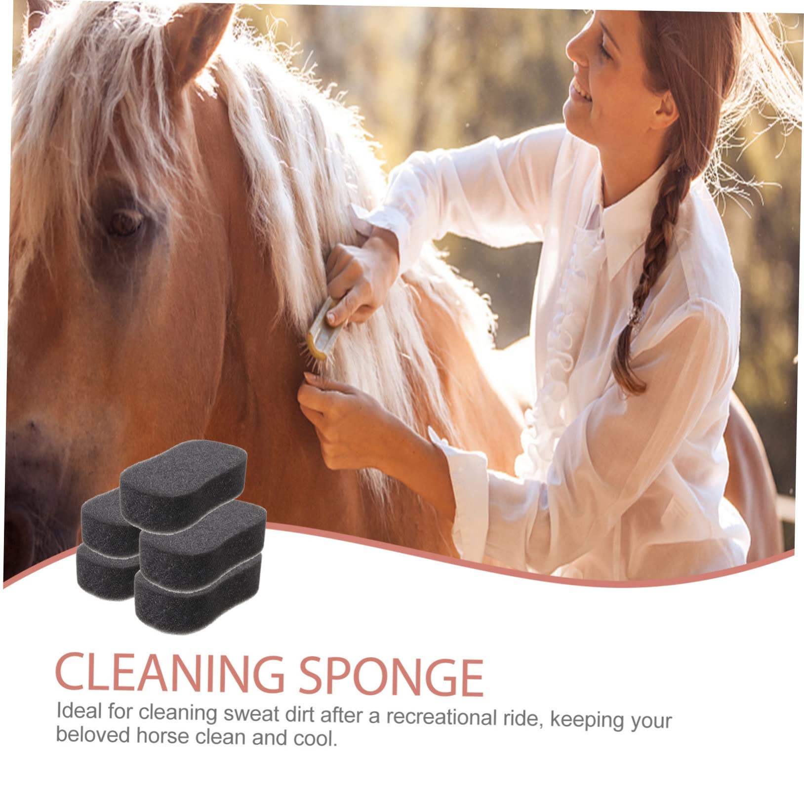 5-Pack Soft Bath Sponges for Horses - Gentle Grooming Sponge with Smooth Surface & Durable Design - Perfect for Horse Cleaning, Washing, and Skin Care - Ideal for Stables, Barns, and Equine Grooming Sessions
