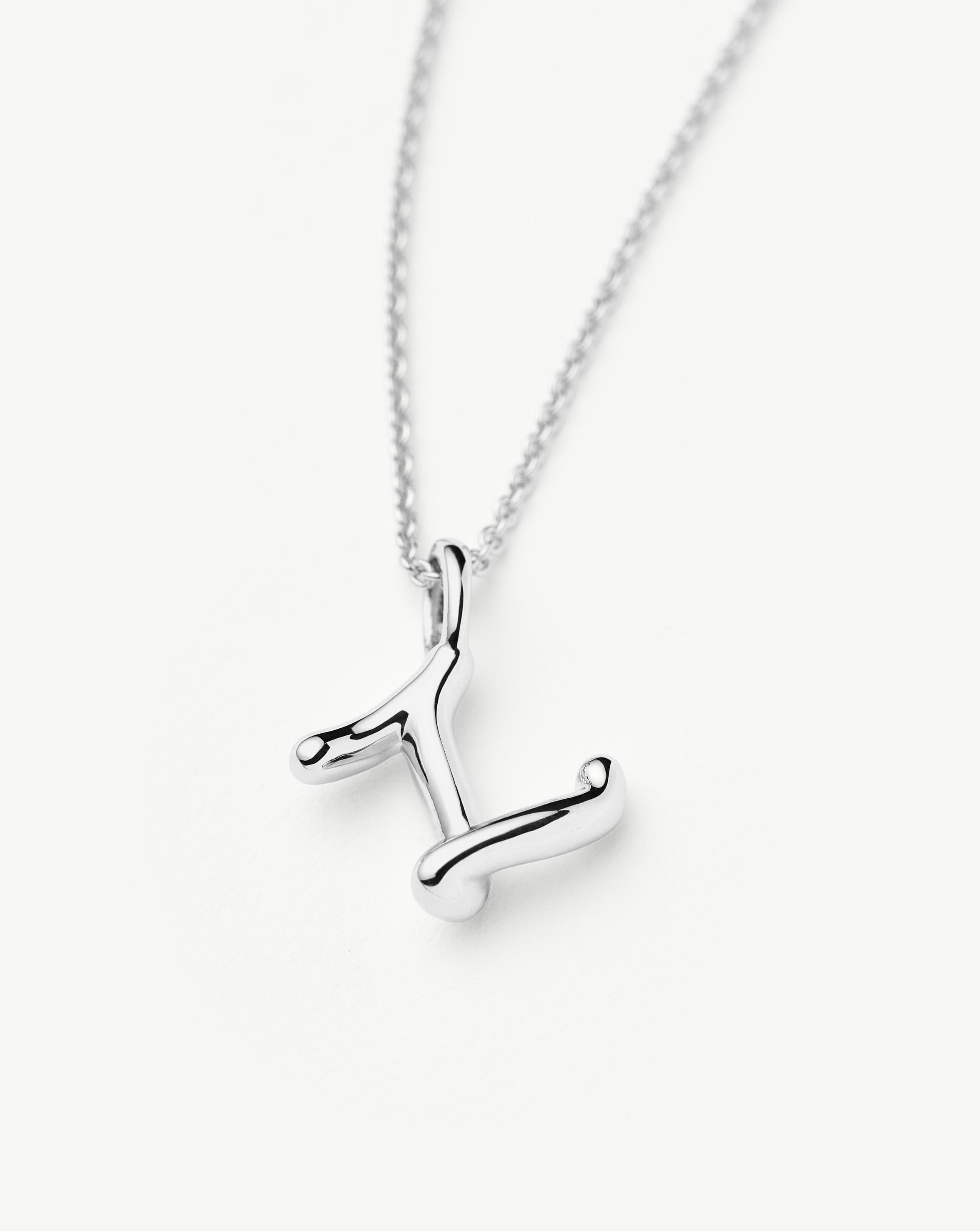 Curly Molten Mini Initial Necklace | Personalized Sterling Silver Jewelry | Perfect Gift for Women, Birthday, Anniversary & Everyday Wear