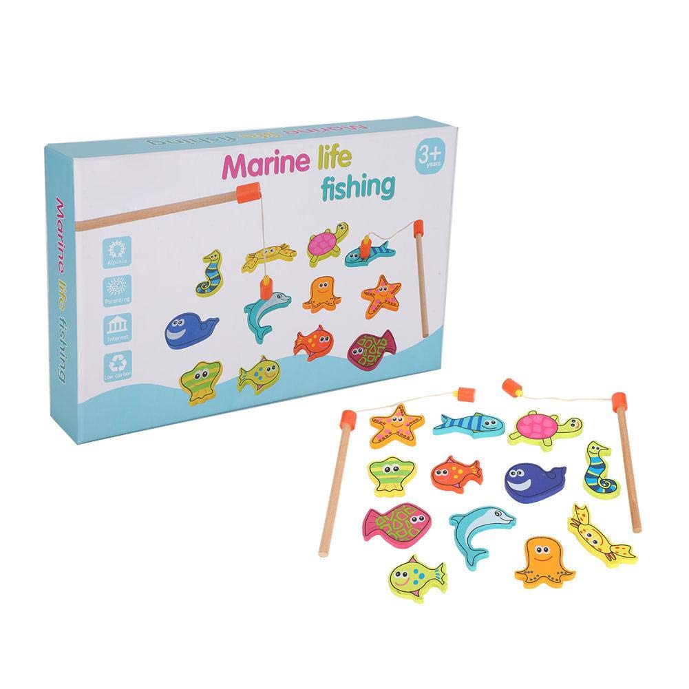 Magnetic Fishing Toy Set - Safe Wooden Non-Toxic Toddler Game with Smooth Edges for Kids Ages 3+ | Early Learning & Fine Motor Skills Development | Perfect for Preschool Playtime & Birthday Gifts
