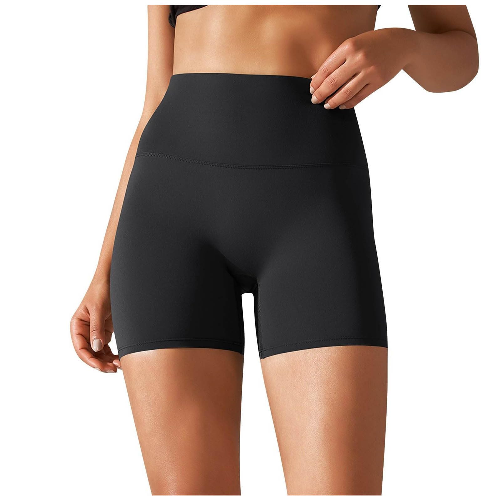 Women's High Waist Workout Shorts - Tummy Control Yoga & Running Shorts | Seamless Athletic Fitness Shorts for Gym, Yoga & Active Lifestyle