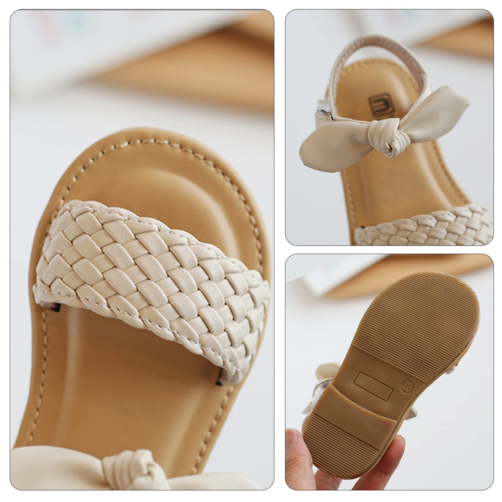 SEAUR Girls & Boys Toddler Sandals - Soft PU Leather Flat Summer Sandals for Kids, Baby & Toddler - Perfect for Outdoor Play, Beach & Casual Wear