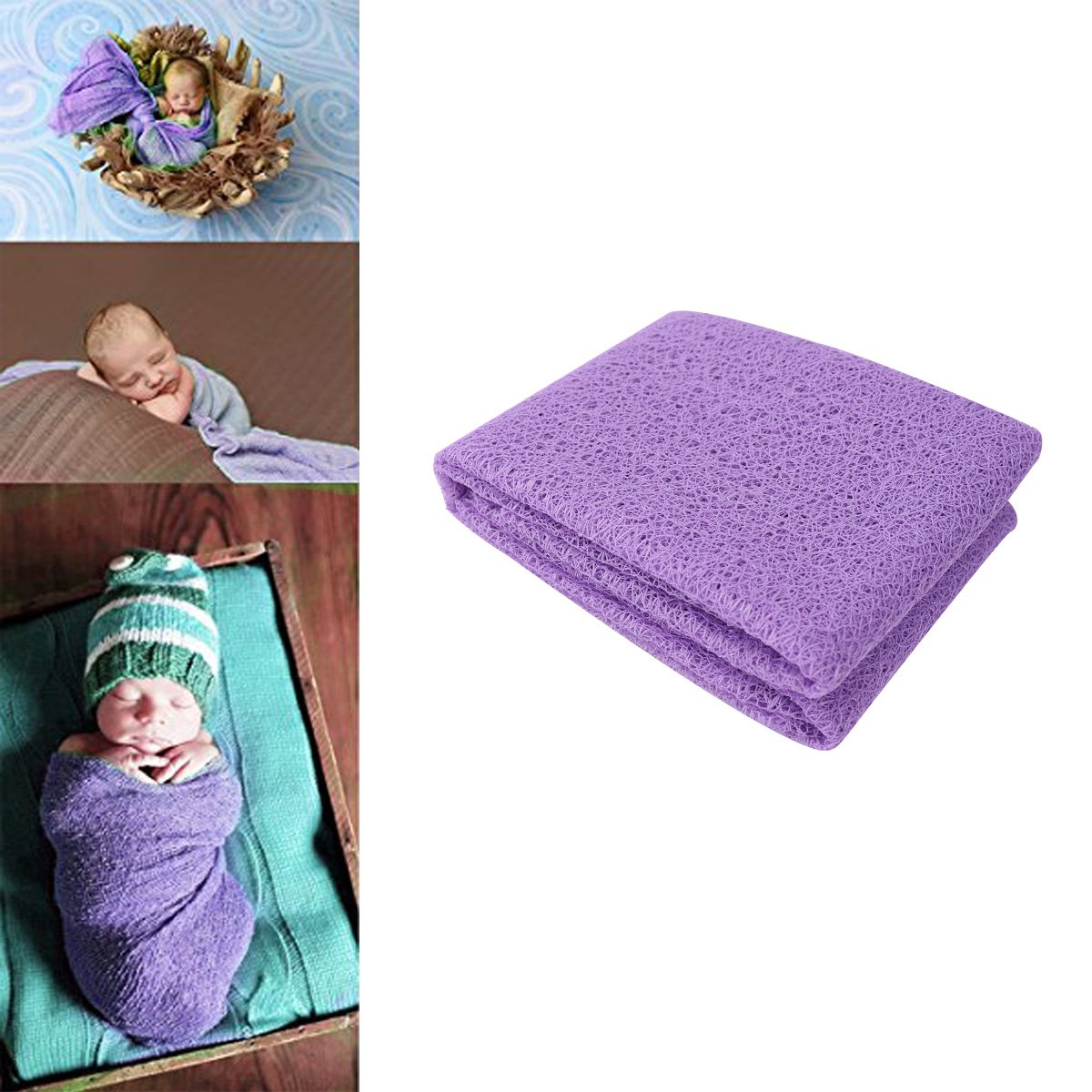 Unisex Baby Lace Hollow Out Swaddling Blankets - Soft Stretch Photography Wrap for Newborn Nursery, Photo Shoots & Gift Giving