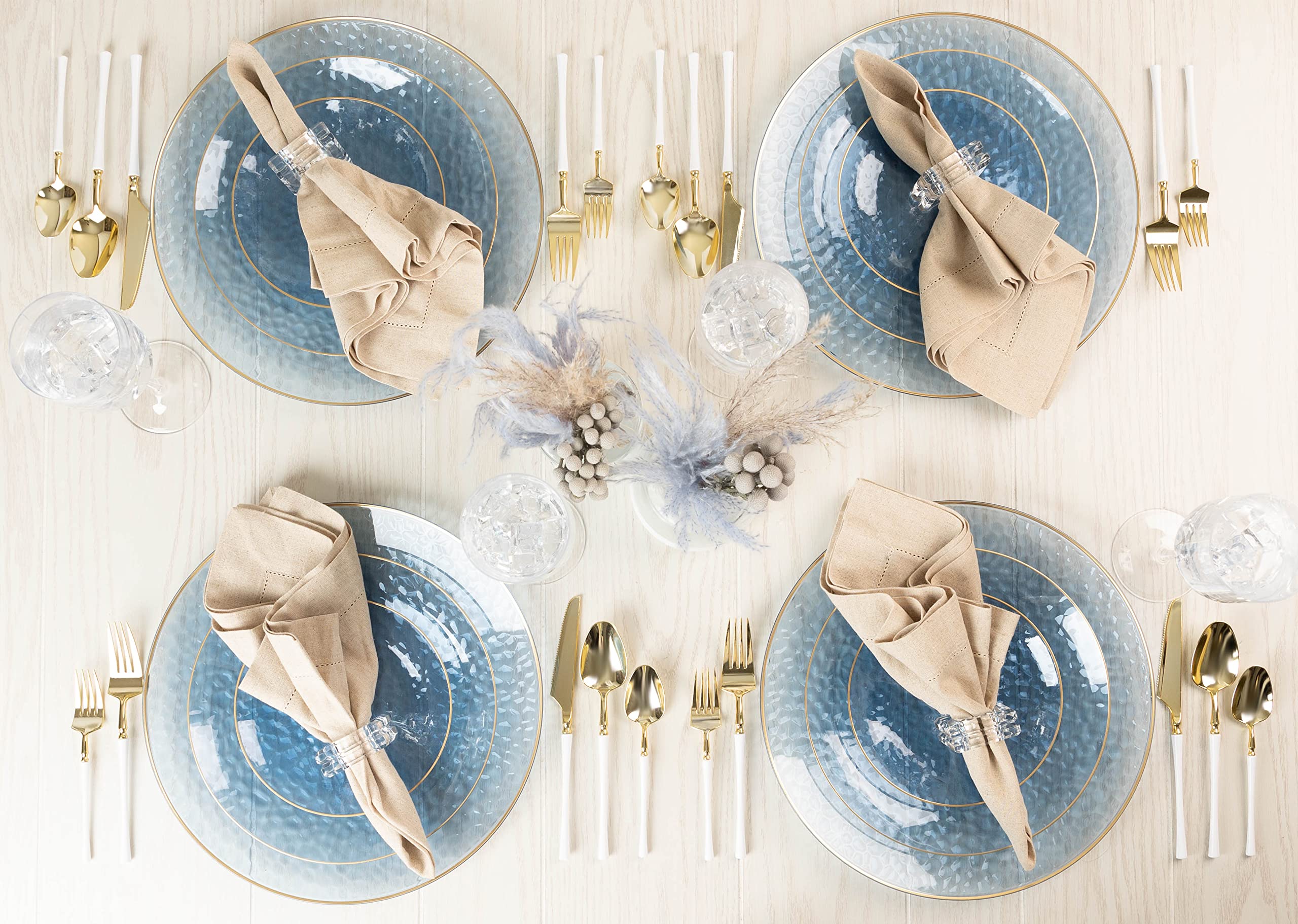 Premium 64-Piece Plastic Dinnerware Set - 32 Elegant 7