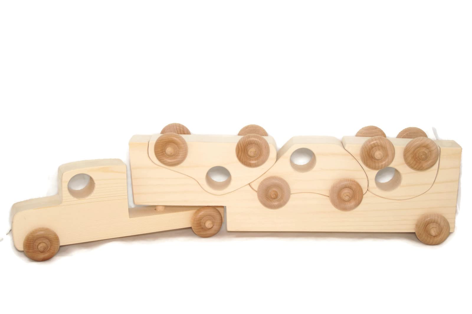 Personalized Wooden Toy Truck with Toy Cars - Semi Trailer Push Toy for Kids & Toddlers - Educational Gift for Birthday & Christmas Playtime