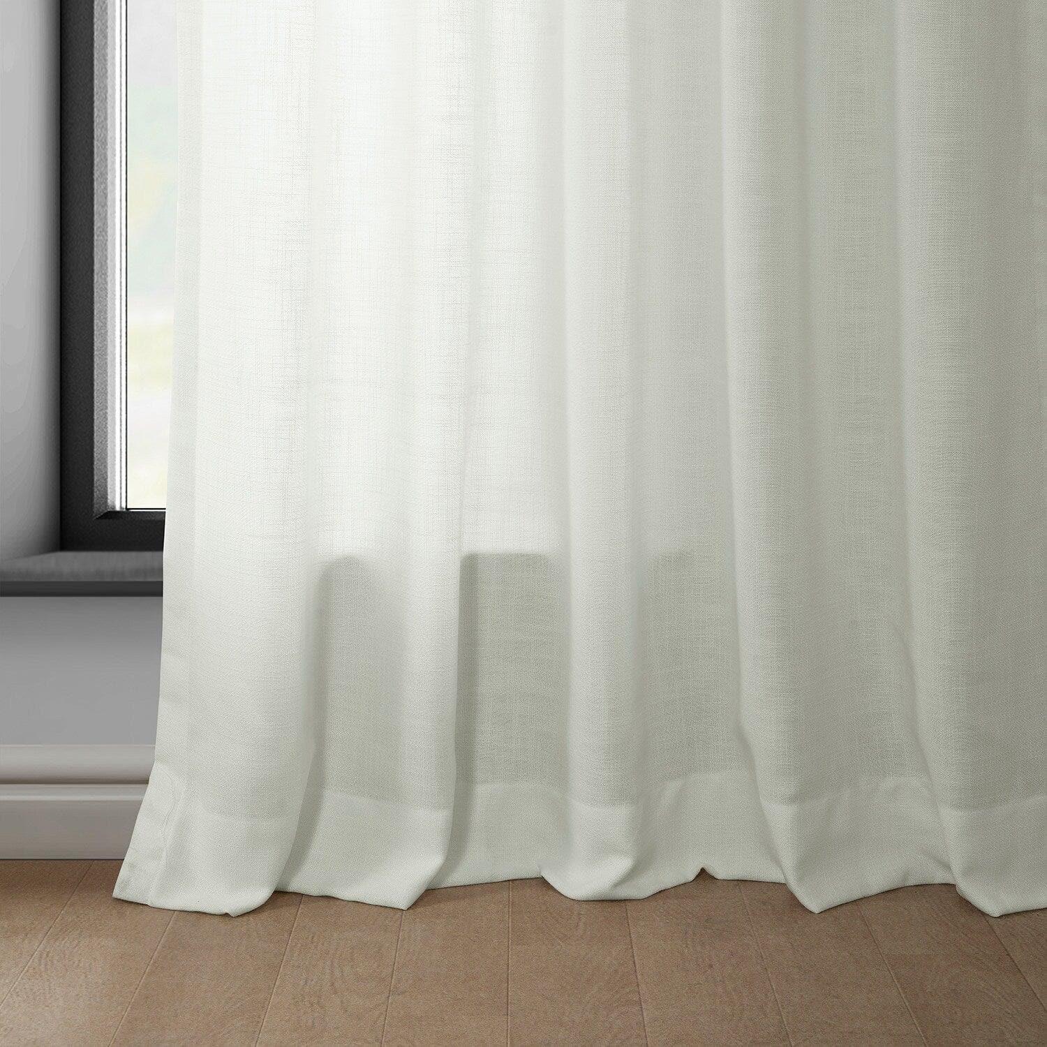 Light Ivory Classic Faux Linen Curtains - Elegant Window Treatments for Living Room & Bedroom - Blackout & Noise Reducing Drapes for Home Decor