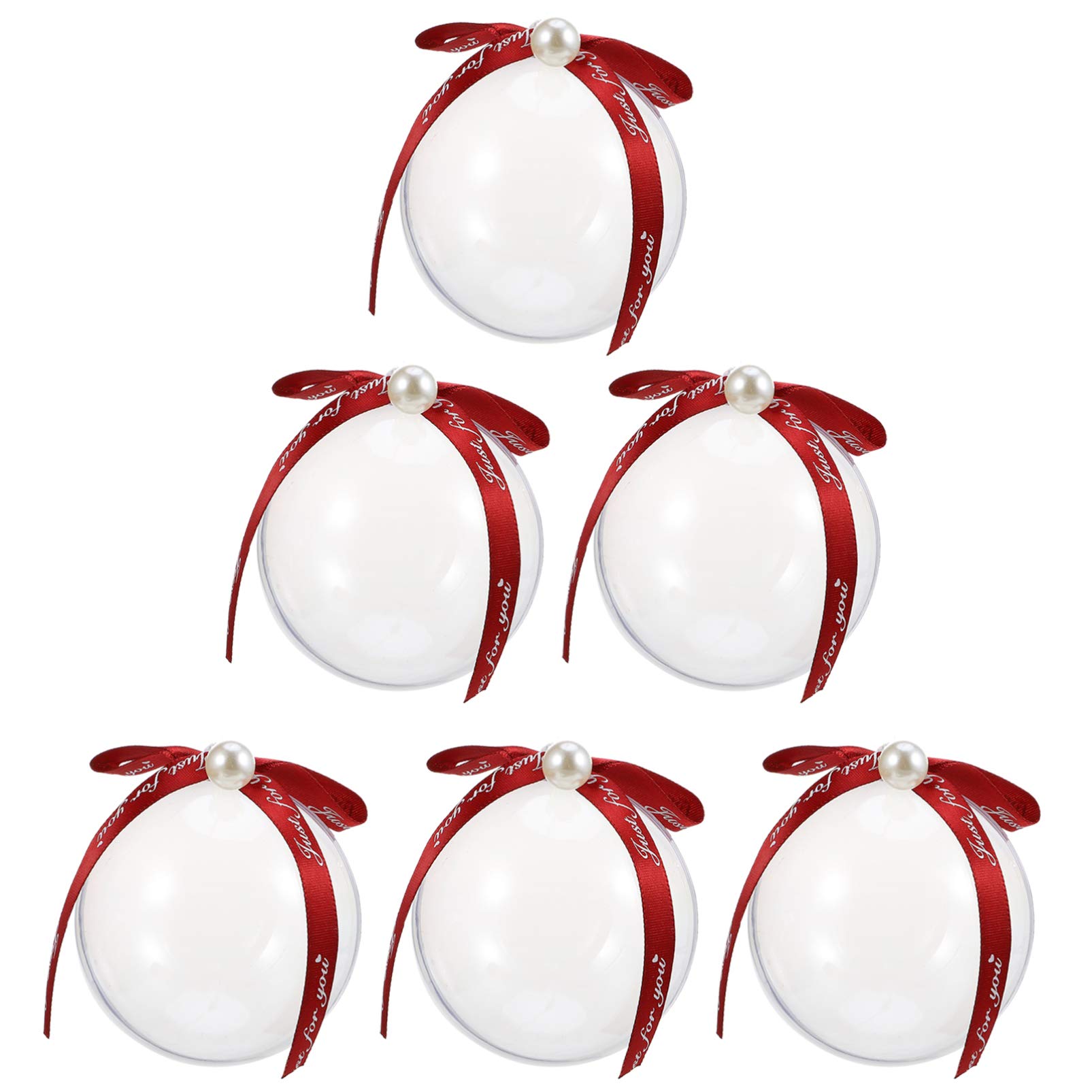 DOITOOL 6-Pack Clear Round Candy Ball Capsules - Empty Wedding Candy Boxes for Baby Shower, Party Favors & Gift Wrapping - Perfect for Wedding Decorations, Birthday Parties & Holiday Treats