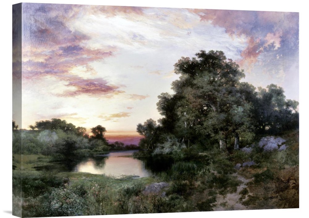 Thomas Moran Sunset Canvas Wall Art Print - Premium Giclee Gallery Wrap - Perfect for Living Room, Bedroom & Office Decor
