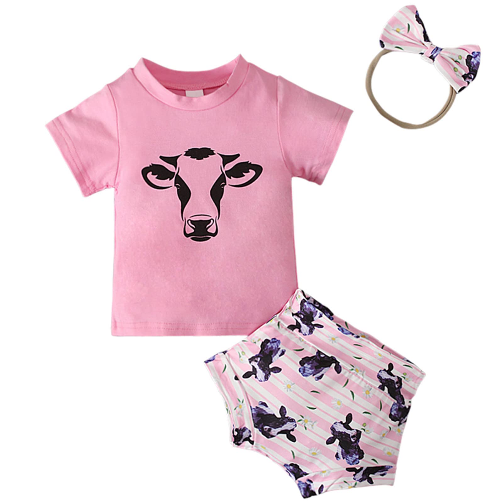 **Toddler Girls Summer Outfits - 2-Piece Printed Top & Shorts Set | Casual Clothes for 24 Months | Playtime & Beachwear**