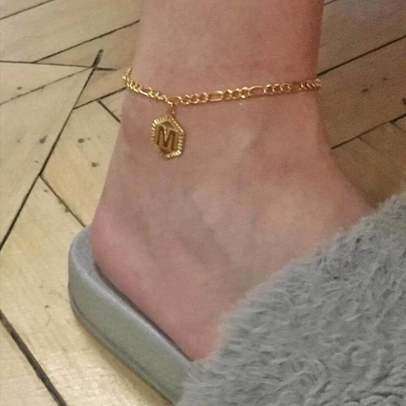 Personalized Initial Anklet for Women - Custom Name Ankle Bracelet - Dainty Gold Plated Jewelry Gift for Her - Perfect for Beach, Vacation & Everyday Wear