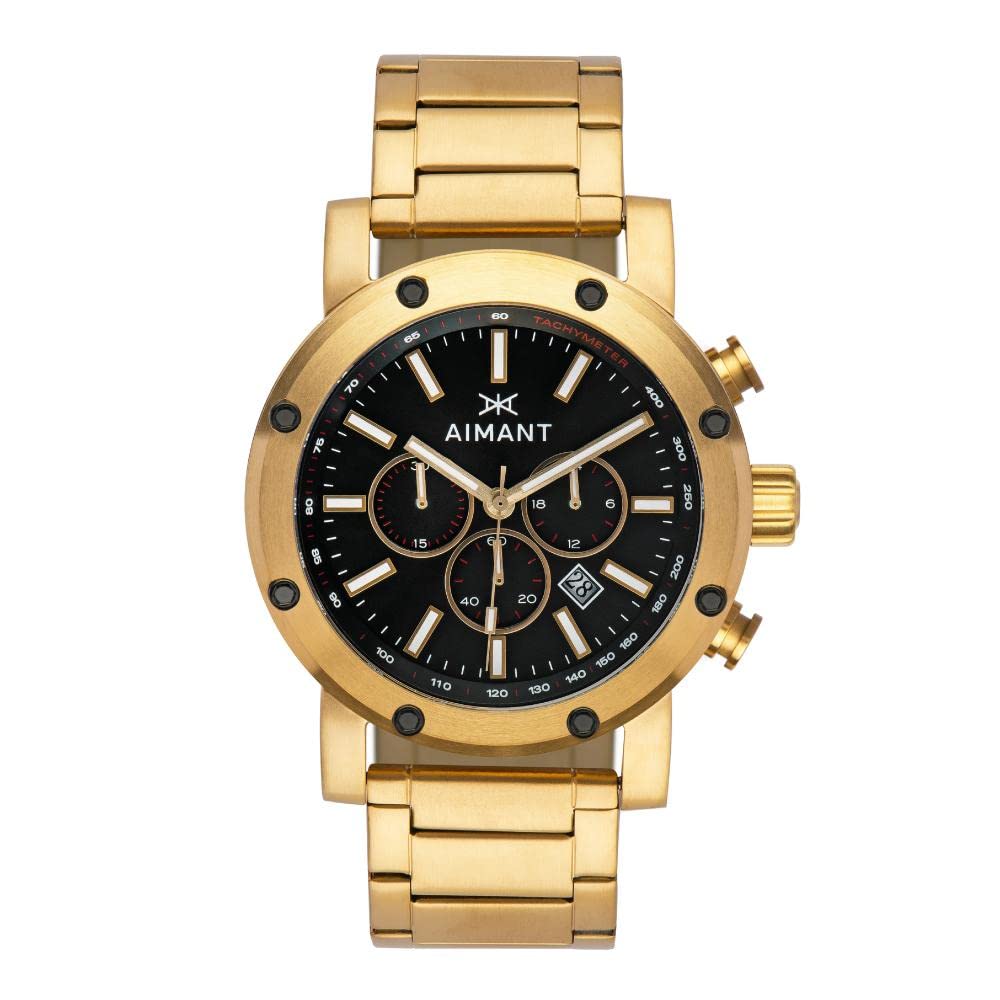 AIMANT Moscow Chronograph Watch for Men | 42mm Stainless Steel Analog Wristwatch with Date Display | Perfect for Business, Casual & Formal Occasions