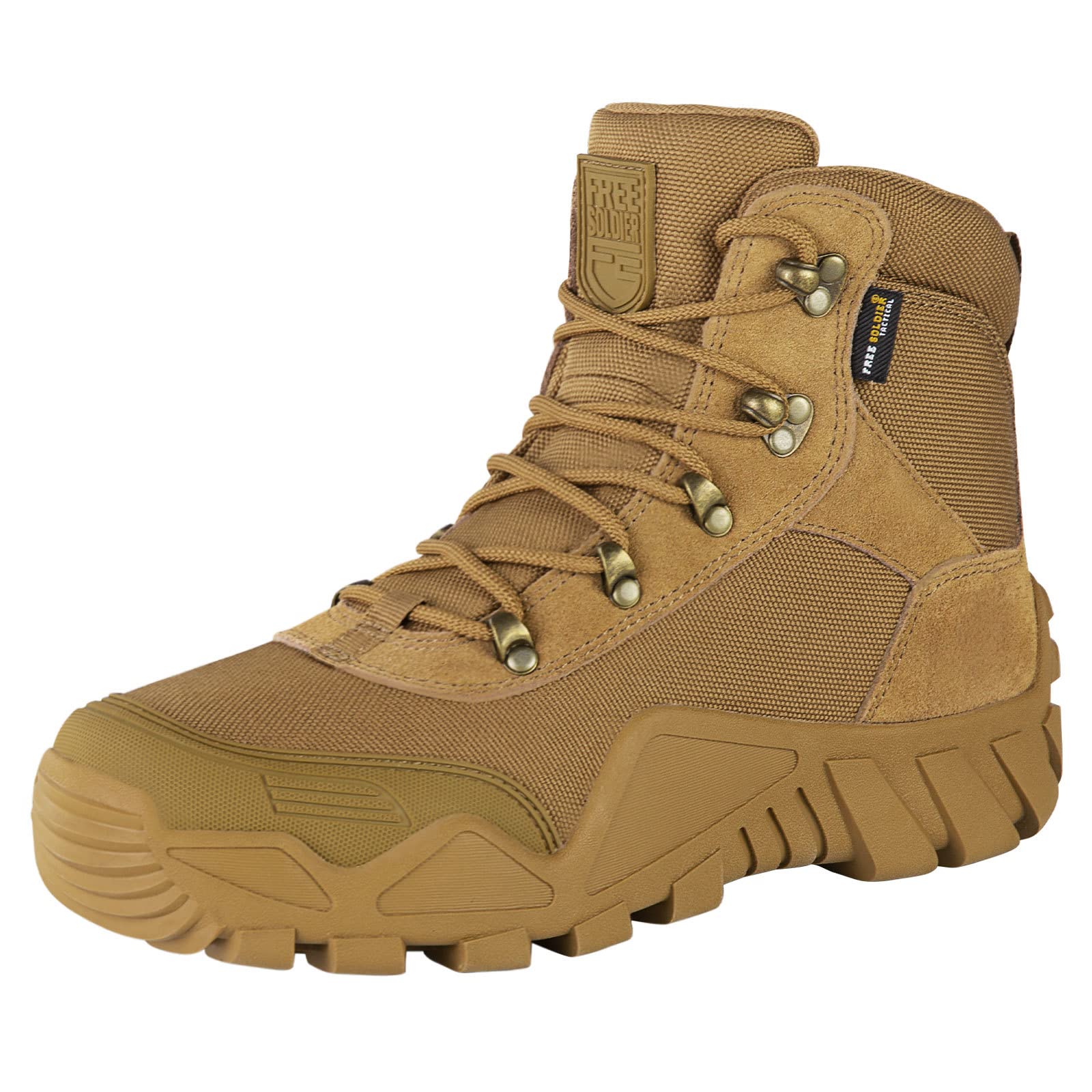 FREE SOLDIER Men's Waterproof Tactical Work Boots - Lightweight Military Hiking Boots for Outdoor Adventures, Hunting & Construction Work