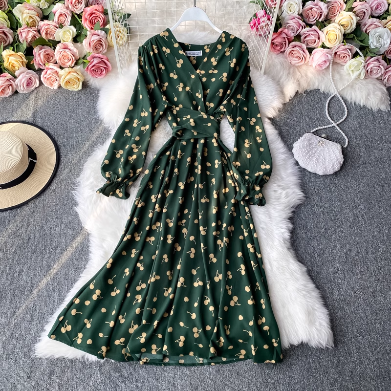 French V-Neck Short Sleeve Summer Swing Dress - Flowy Casual Sundress for Beach, Vacation & Date Night | Women's Elegant Midi Dress 923