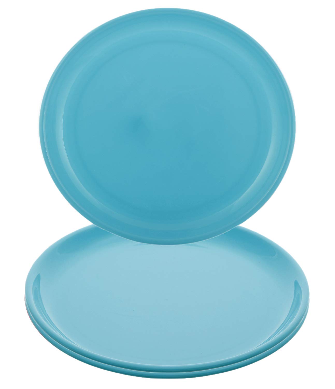 Kuber Industries 3-Piece Unbreakable Plastic Dinner Plates Set - Microwave Safe, BPA-Free, Small Round Plates in Green - Perfect for Home, Picnics, and Outdoor Dining - CTKTC037666